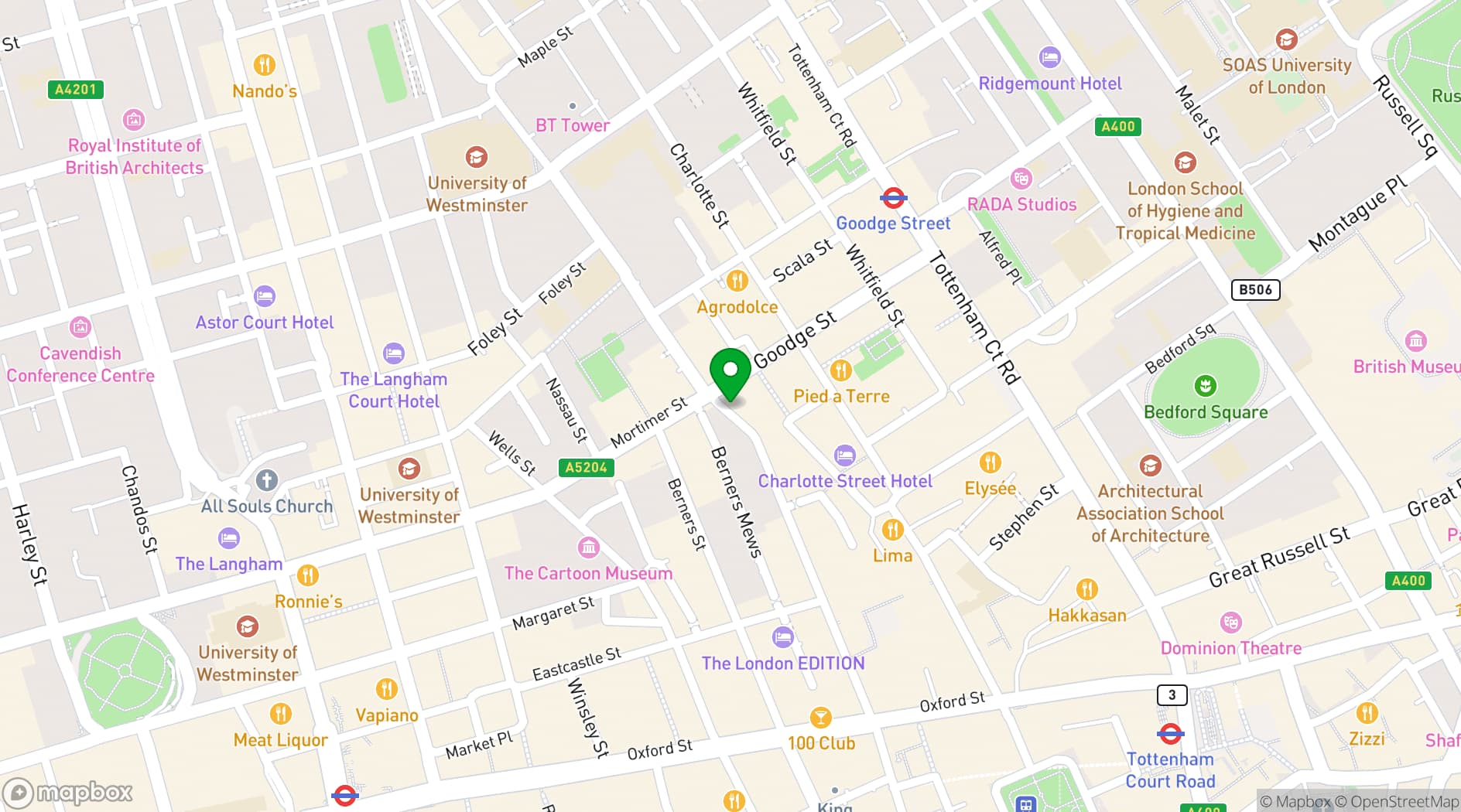 Map showing The Newman hotel