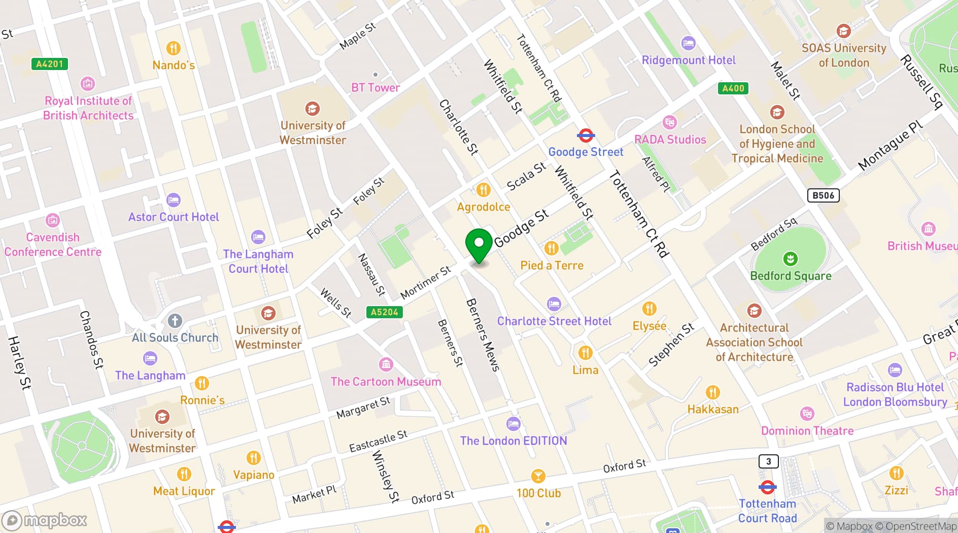 Map showing Mr Fogg's Treehouse