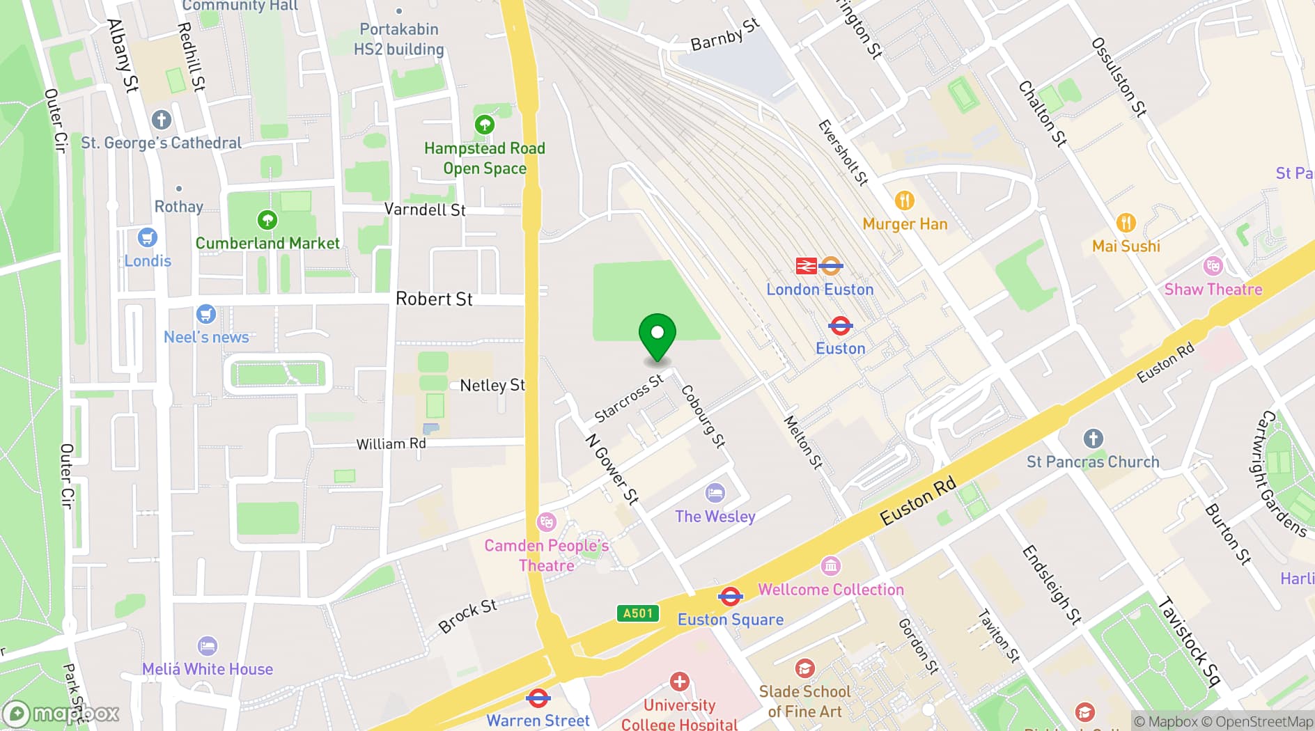 Map showing Exmouth Arms