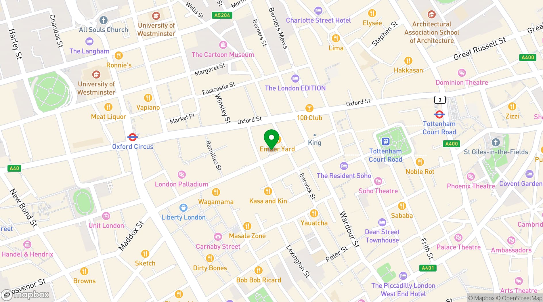 Map showing Work.Life Soho