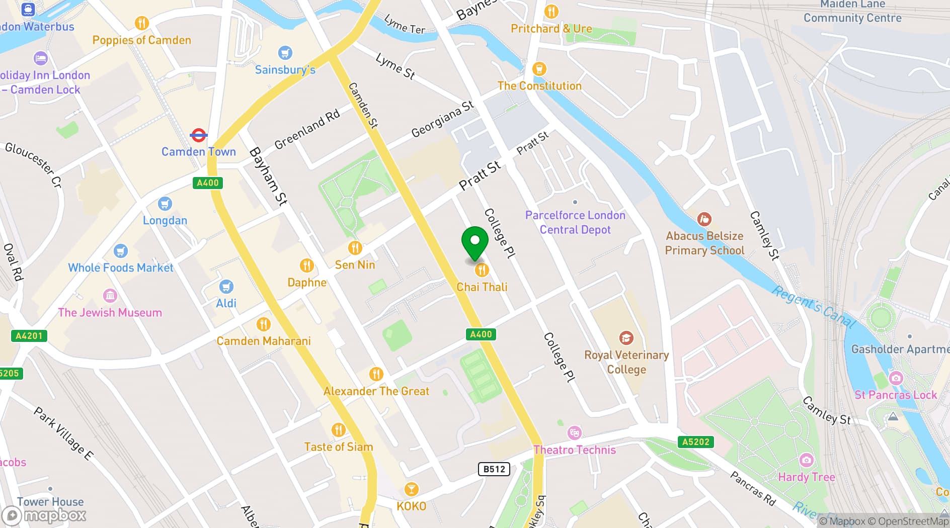 Map showing Podcast Room Camden