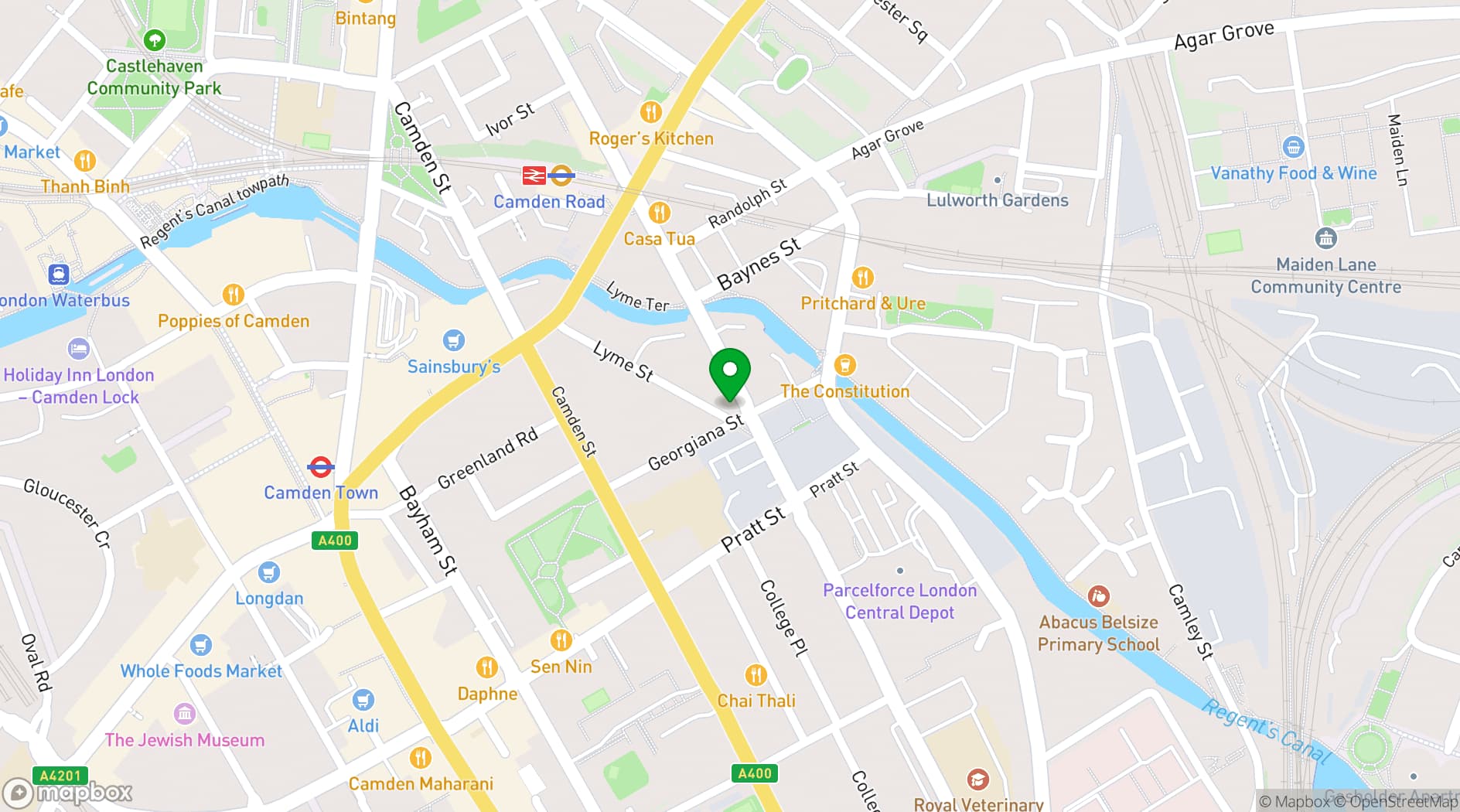 Map showing The Prince Albert Camden
