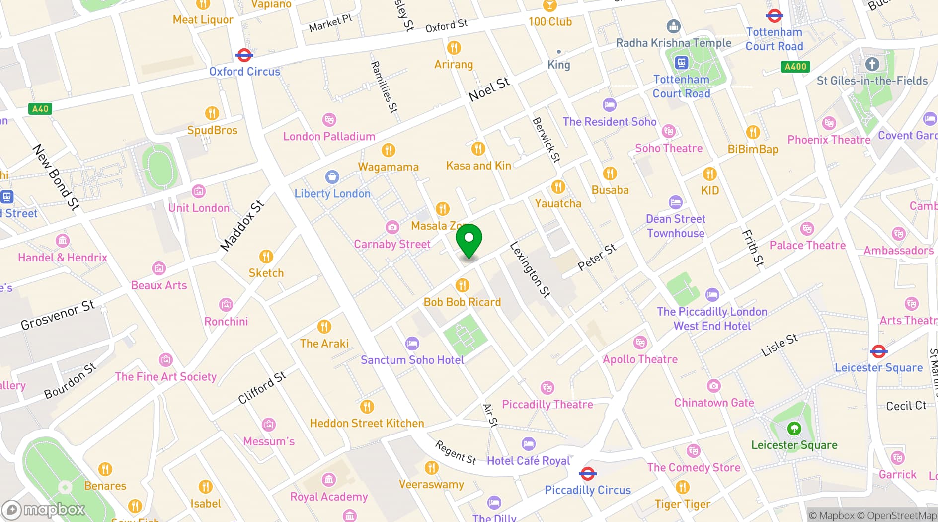 Map showing Yeni London