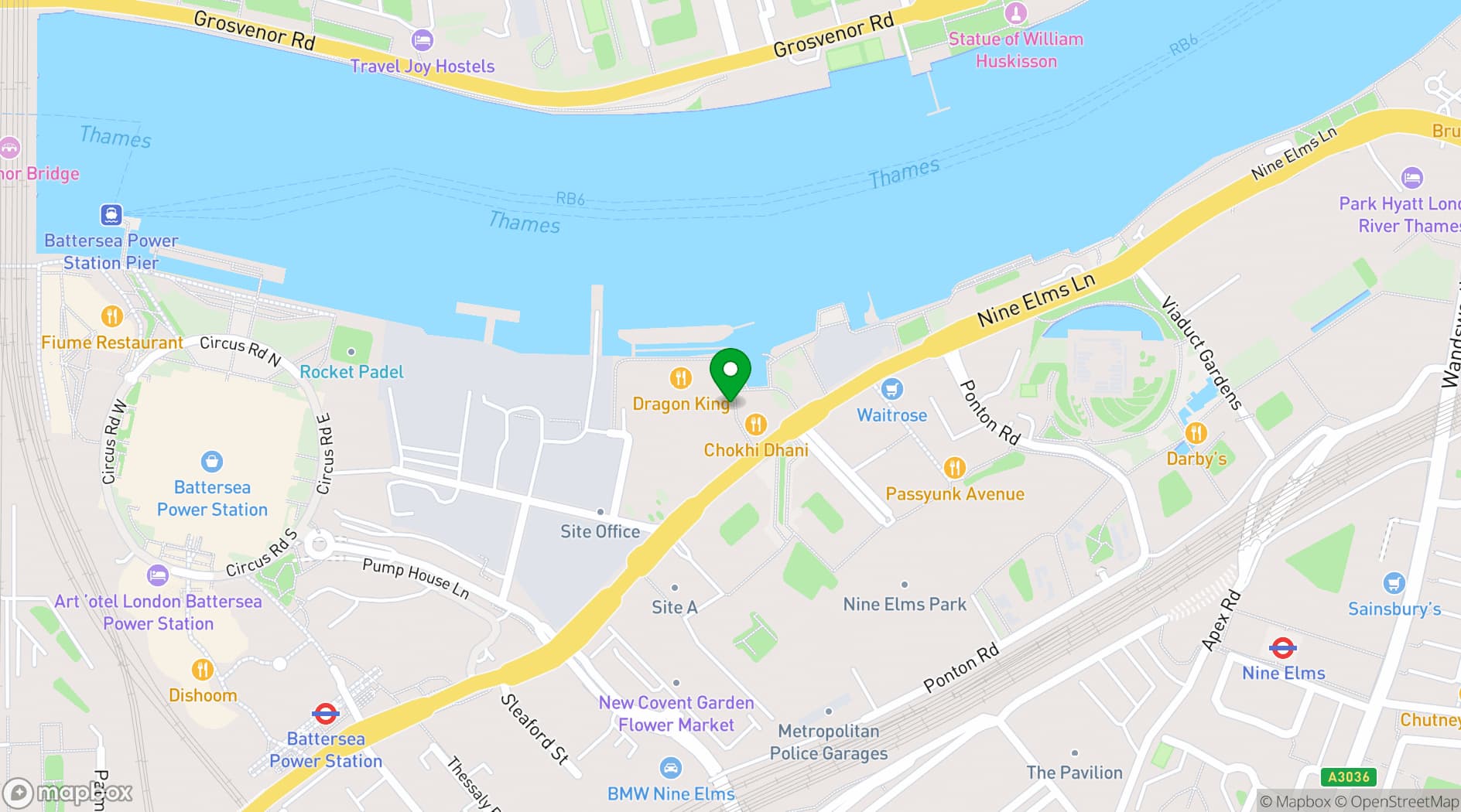 Map showing Riverlight Piazza