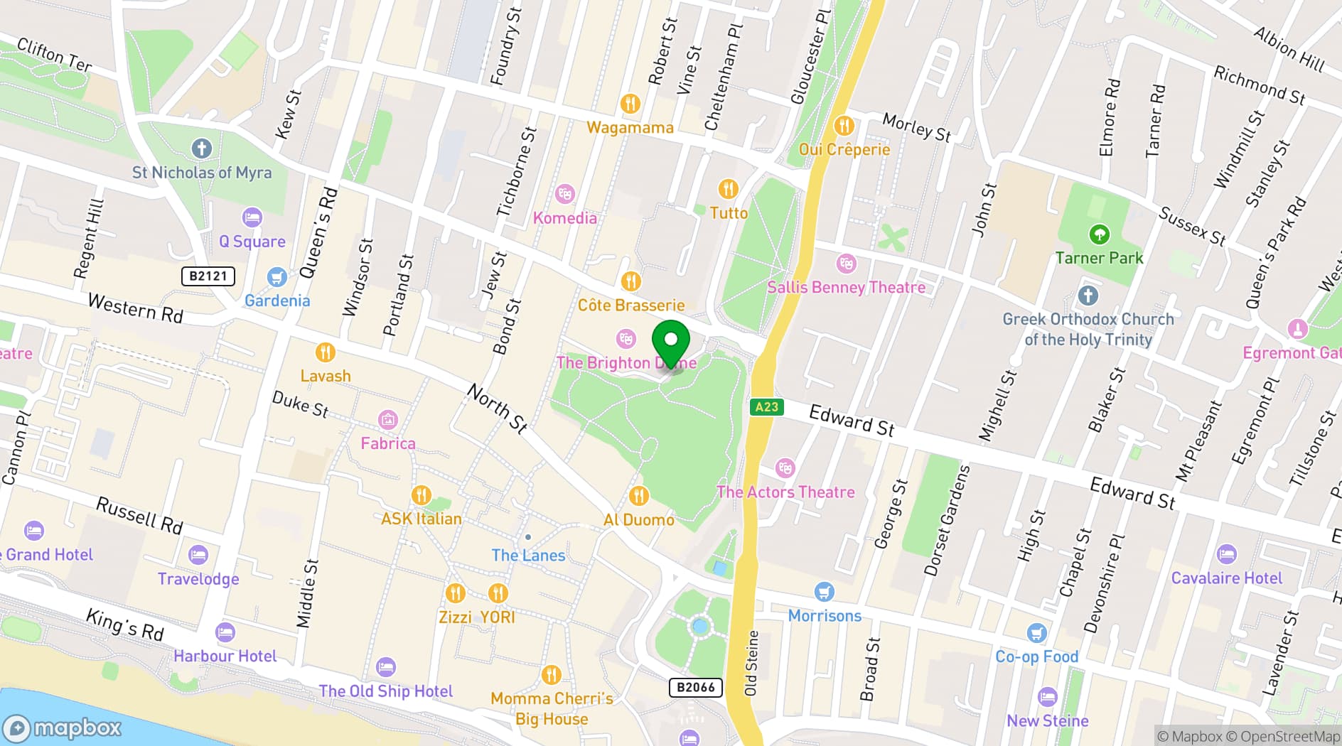 Map showing Brighton & Hove Museums