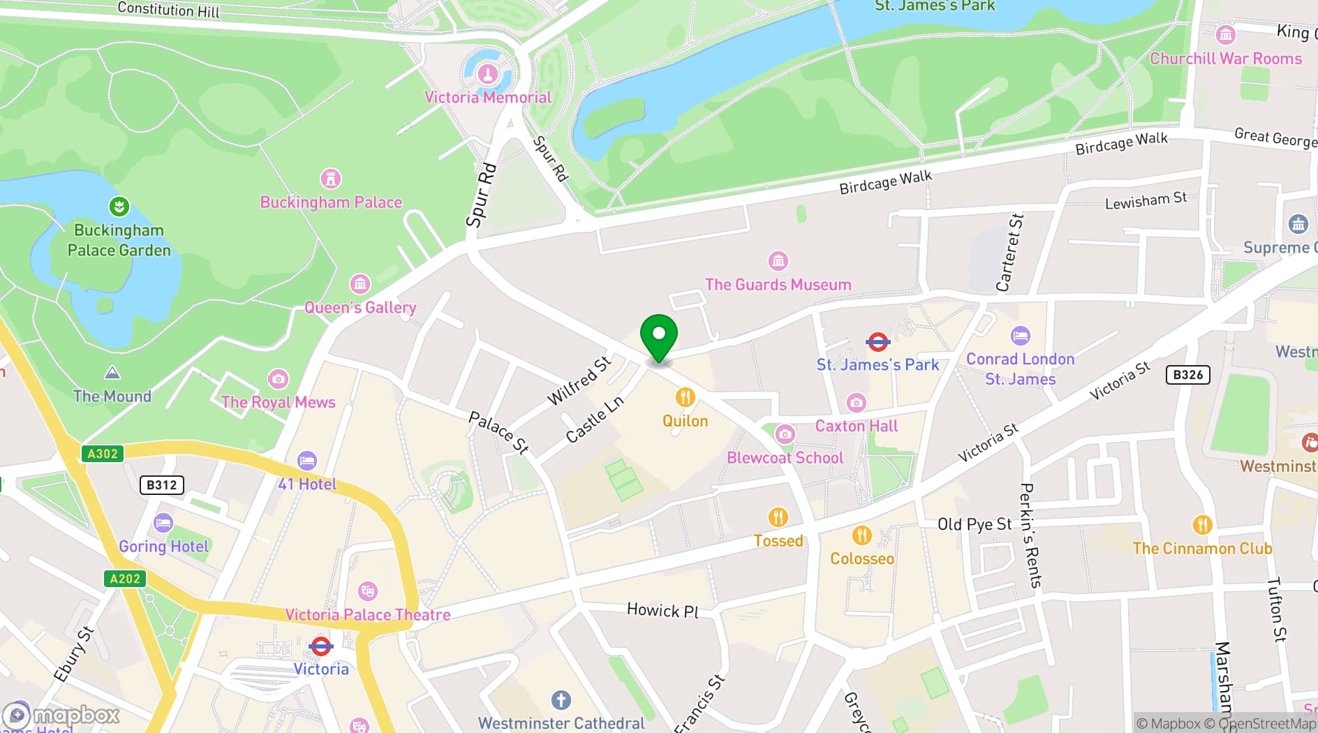 Map showing Westminster Chapel