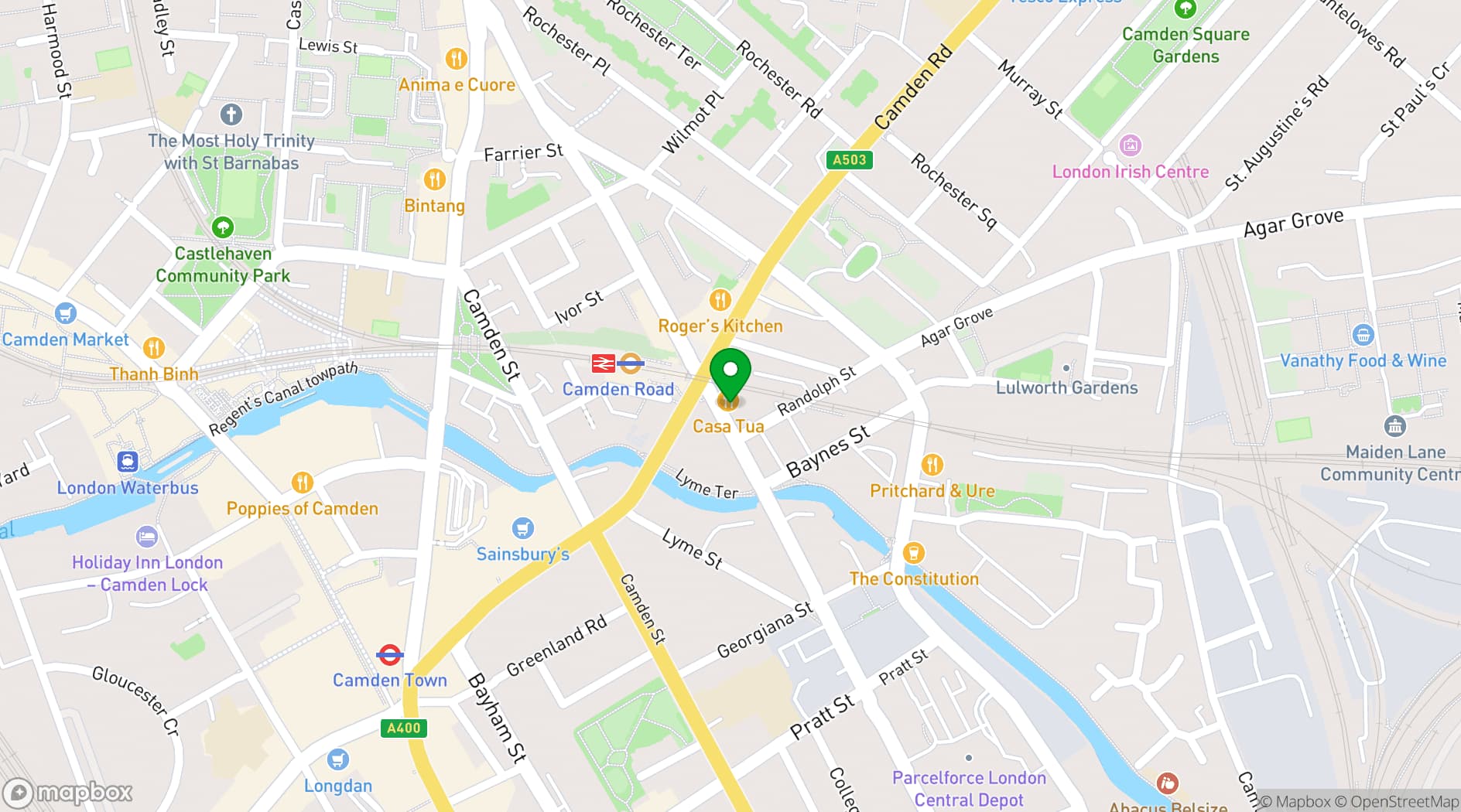 Map showing Spread Eagle