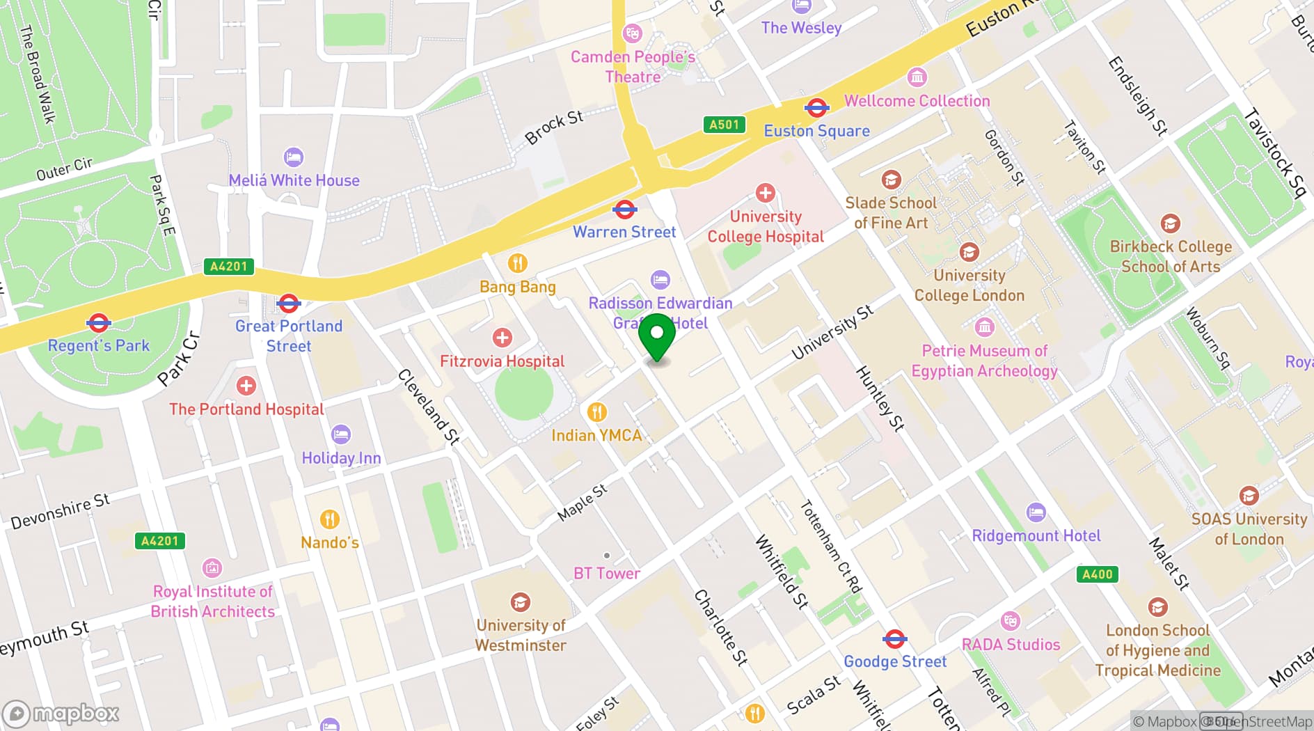 Map showing Broski Lounge
