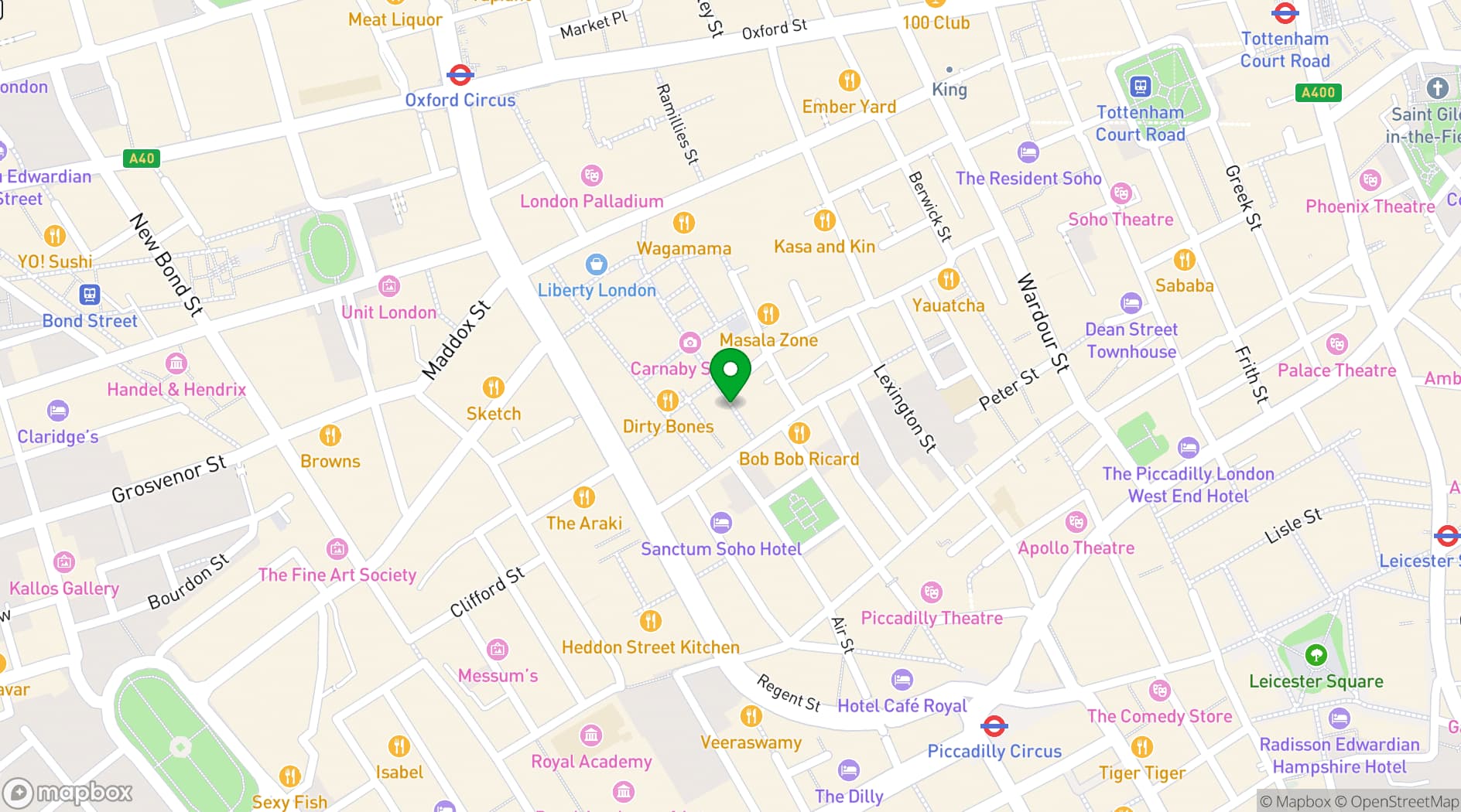 Map showing Carnaby