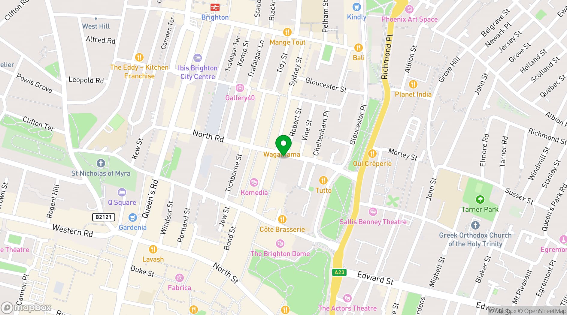 Map showing Helm Gallery