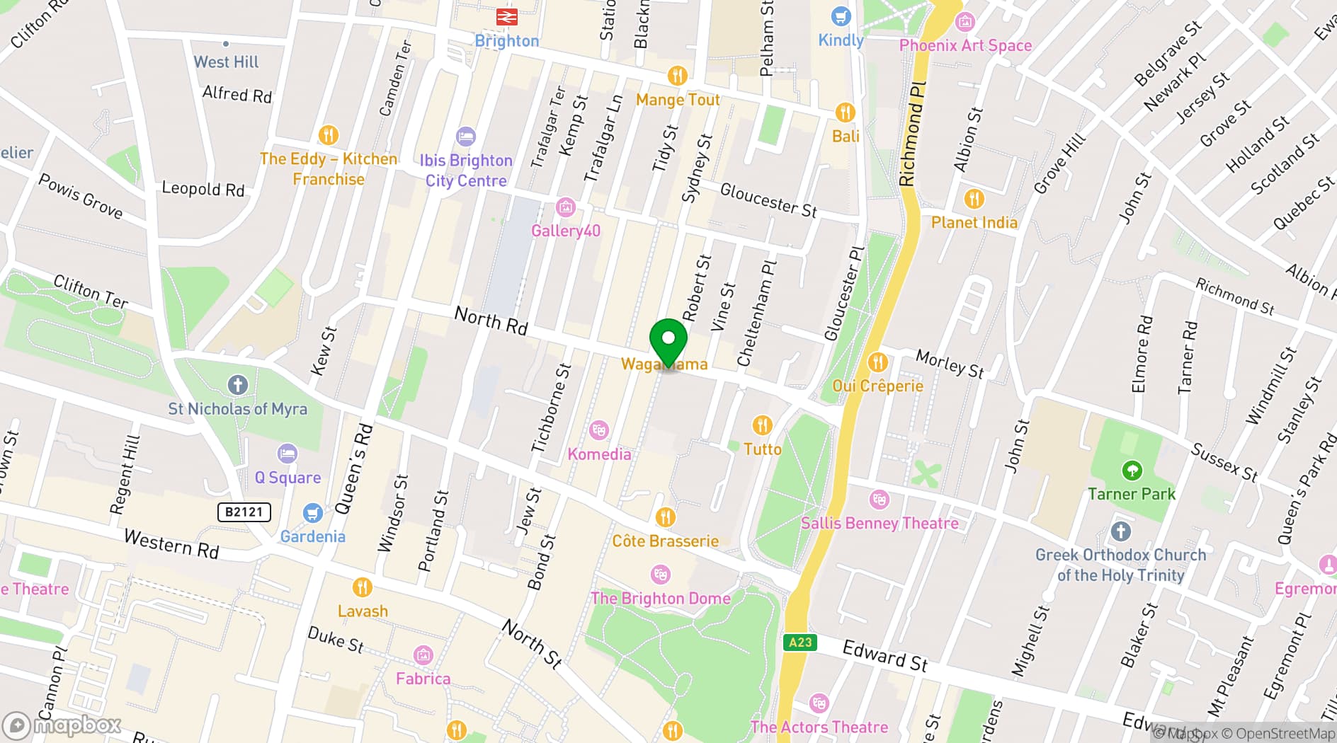 Map showing Helm Gallery