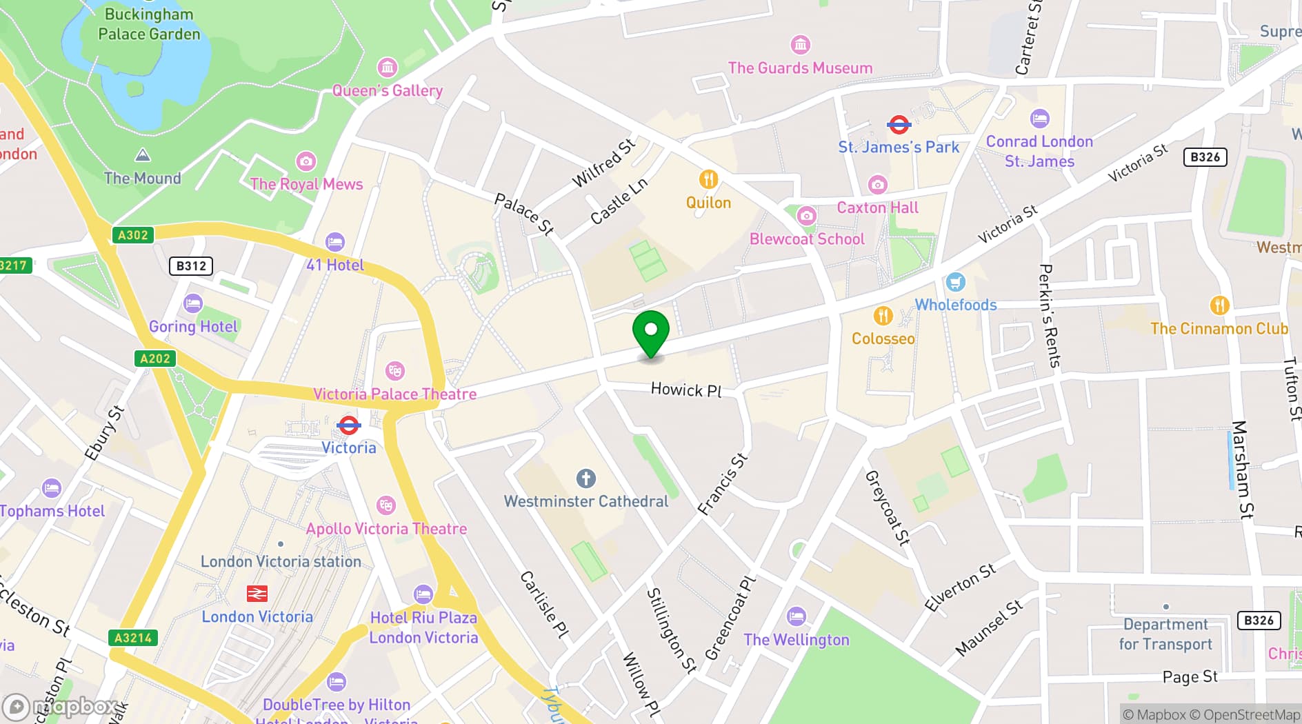 Map showing Townhouse Victoria