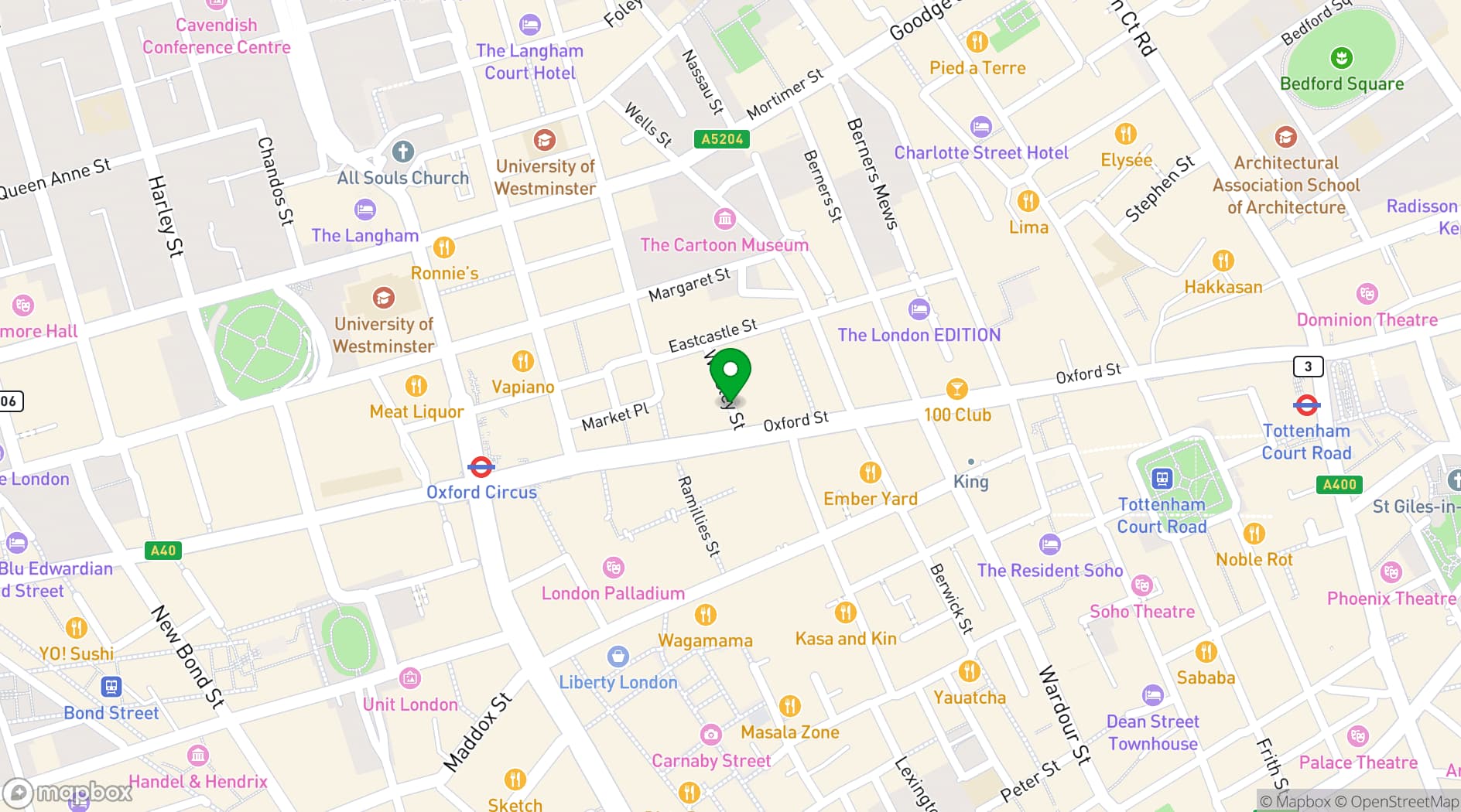 Map showing Chinawhite