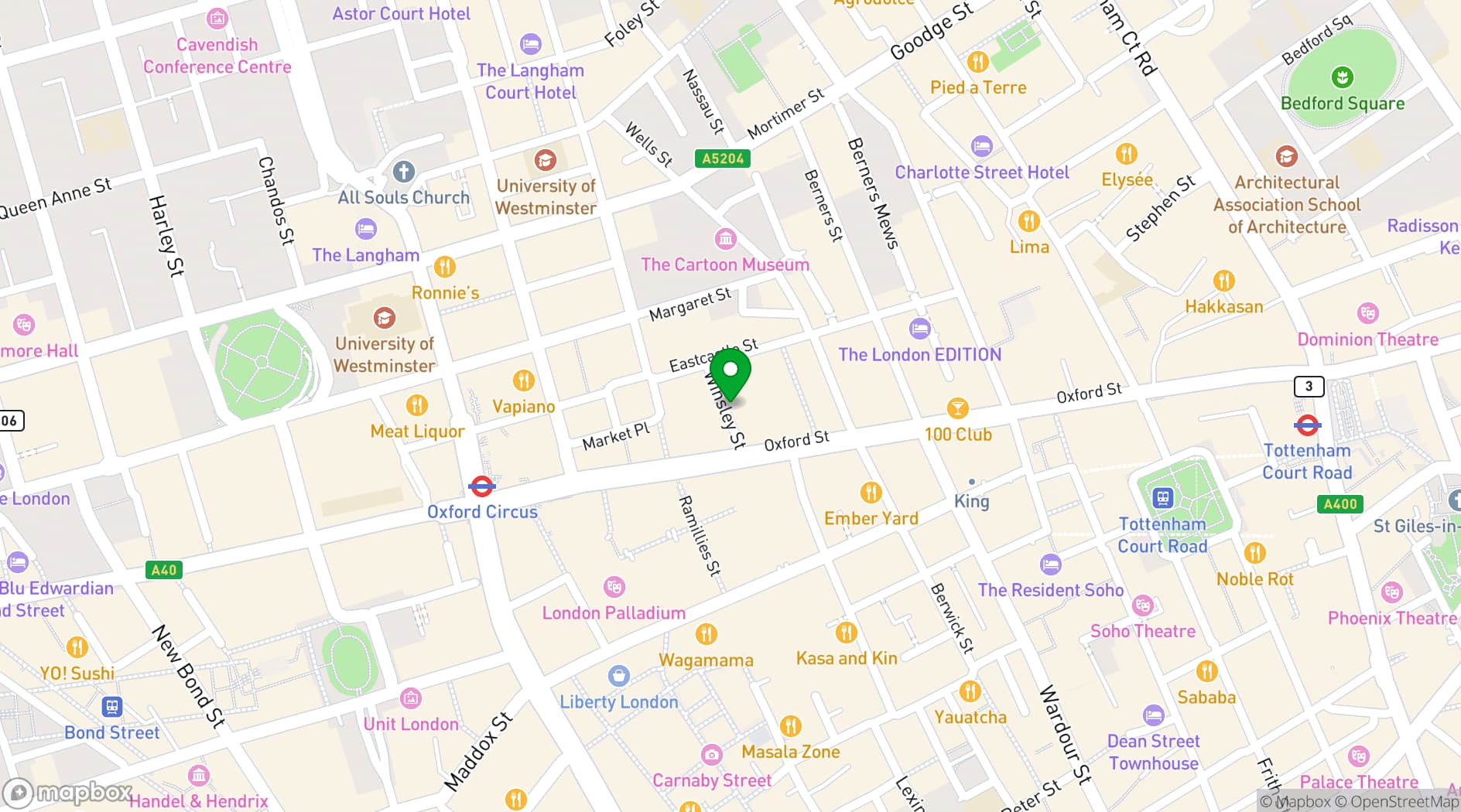 Map showing Selene London