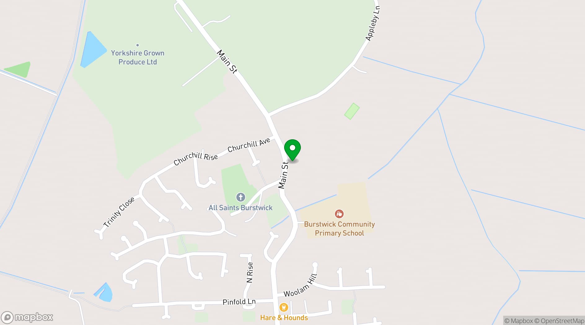 Map showing Hare and Hounds Burstwick