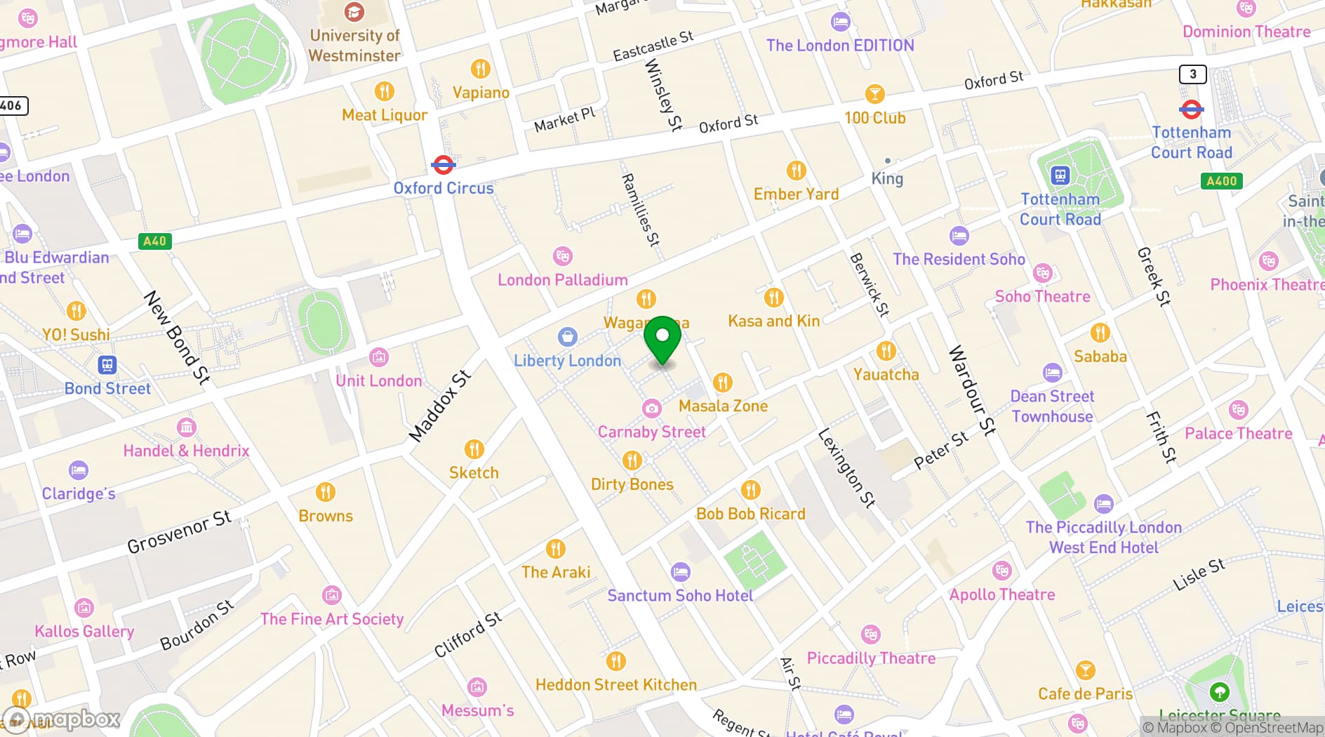 Map showing Newburgh Street