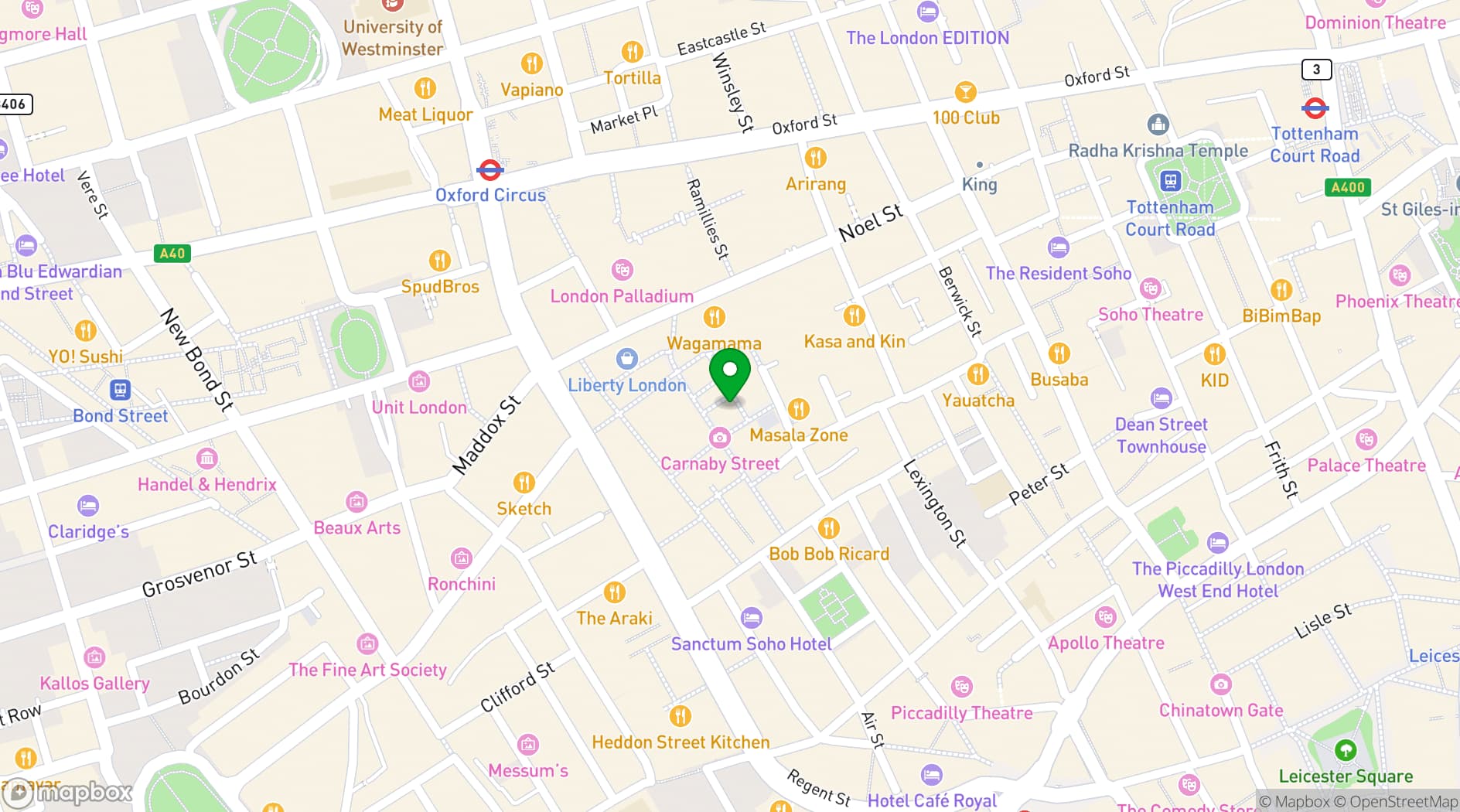 Map showing The White Horse
