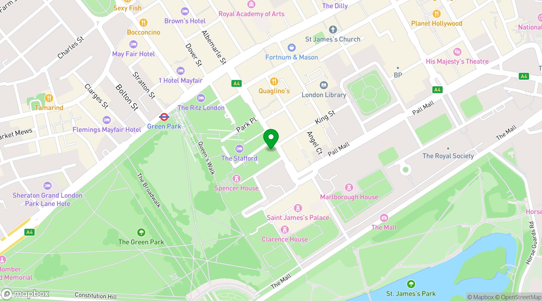 Map showing Carlton Club