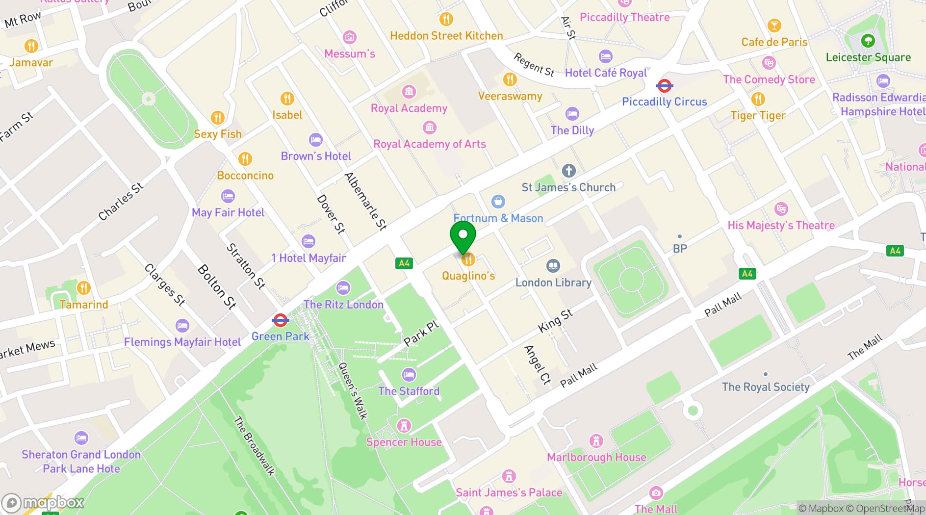 Map showing Quaglino's