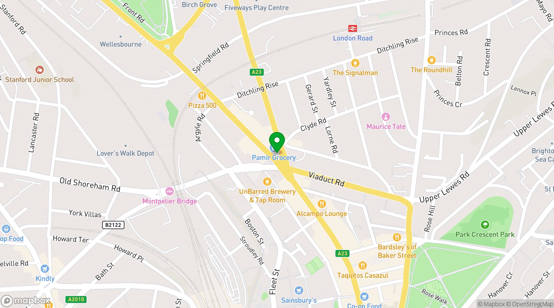 Map showing The Joker