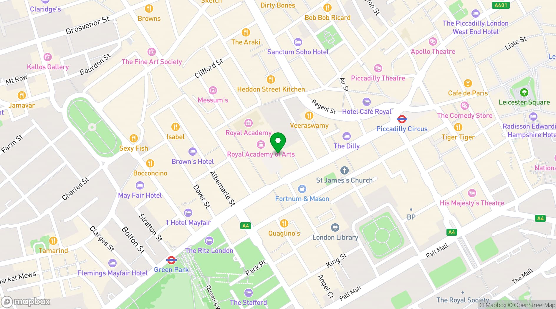 Map showing Royal Society of Chemistry