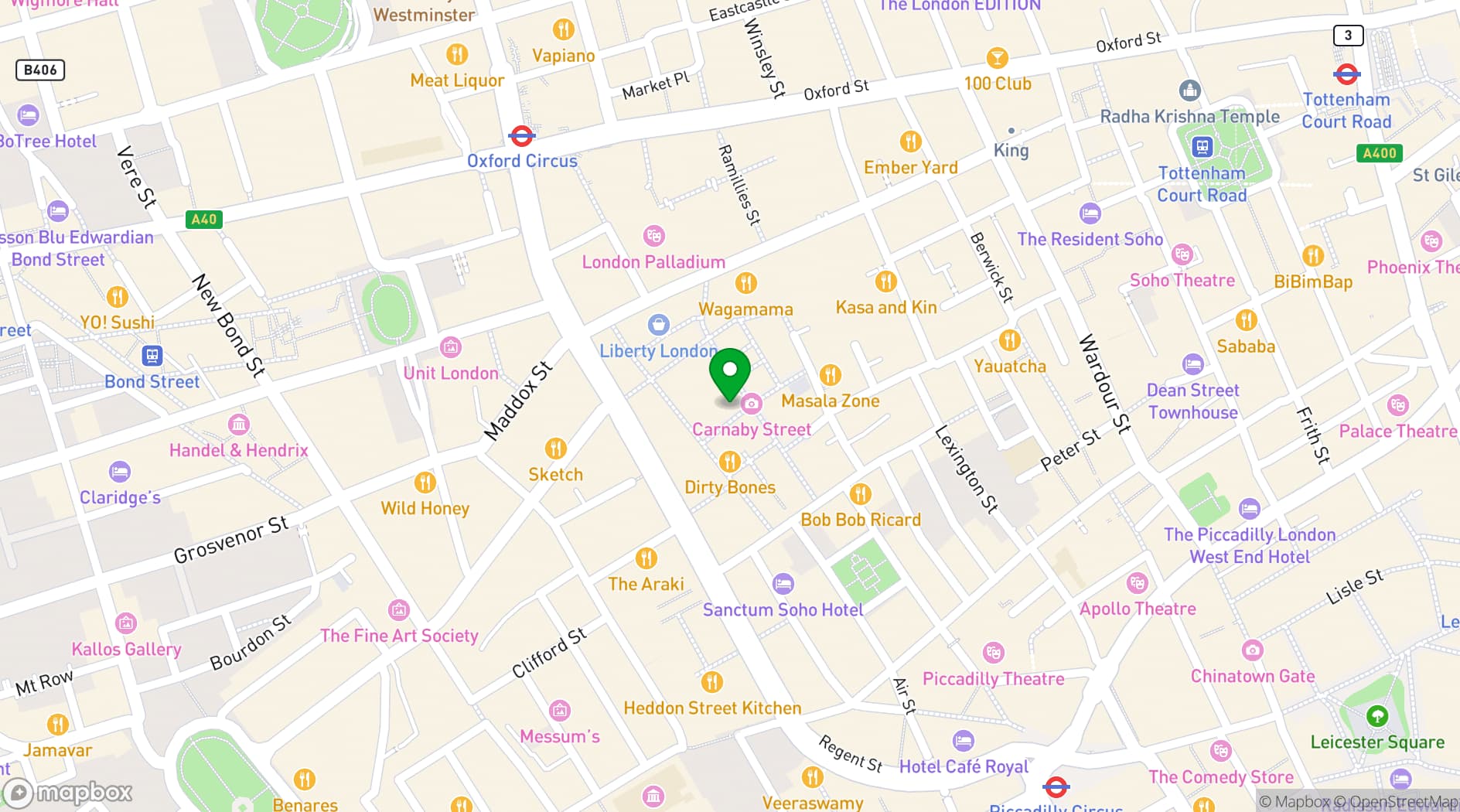 Map showing Flare Carnaby
