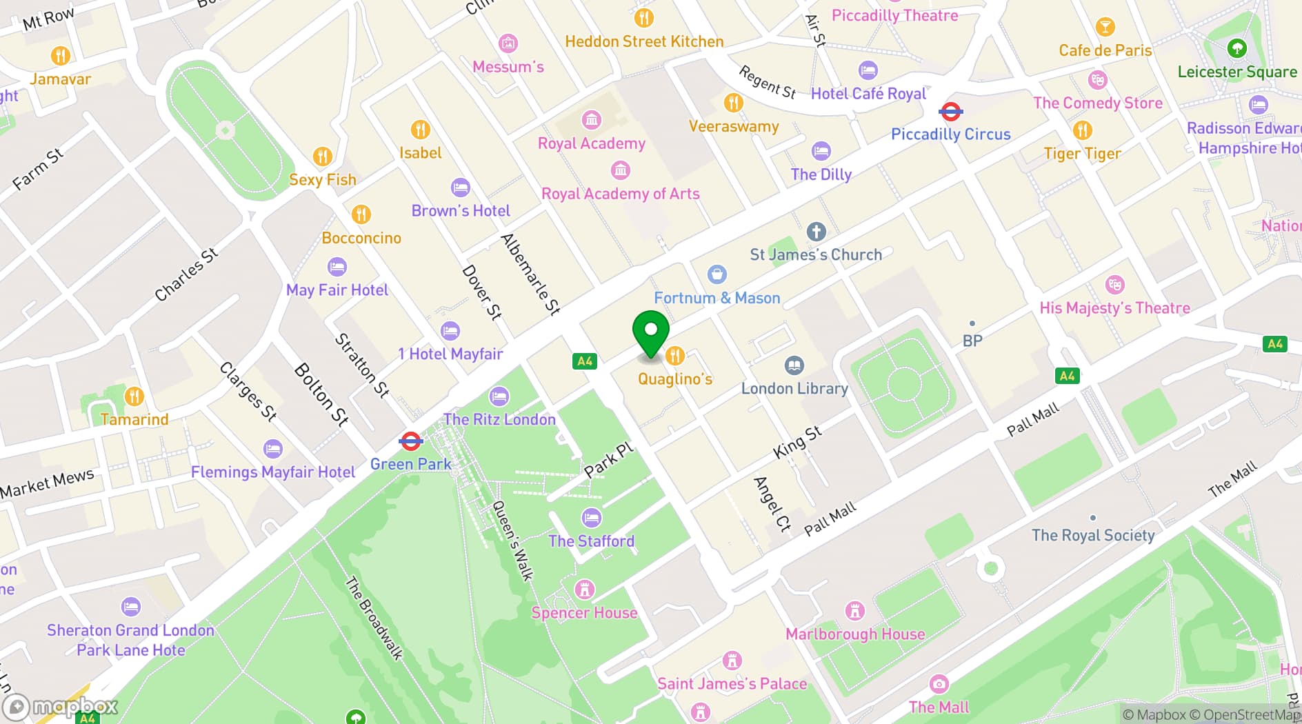 Map showing 22 Bury Street Gallery