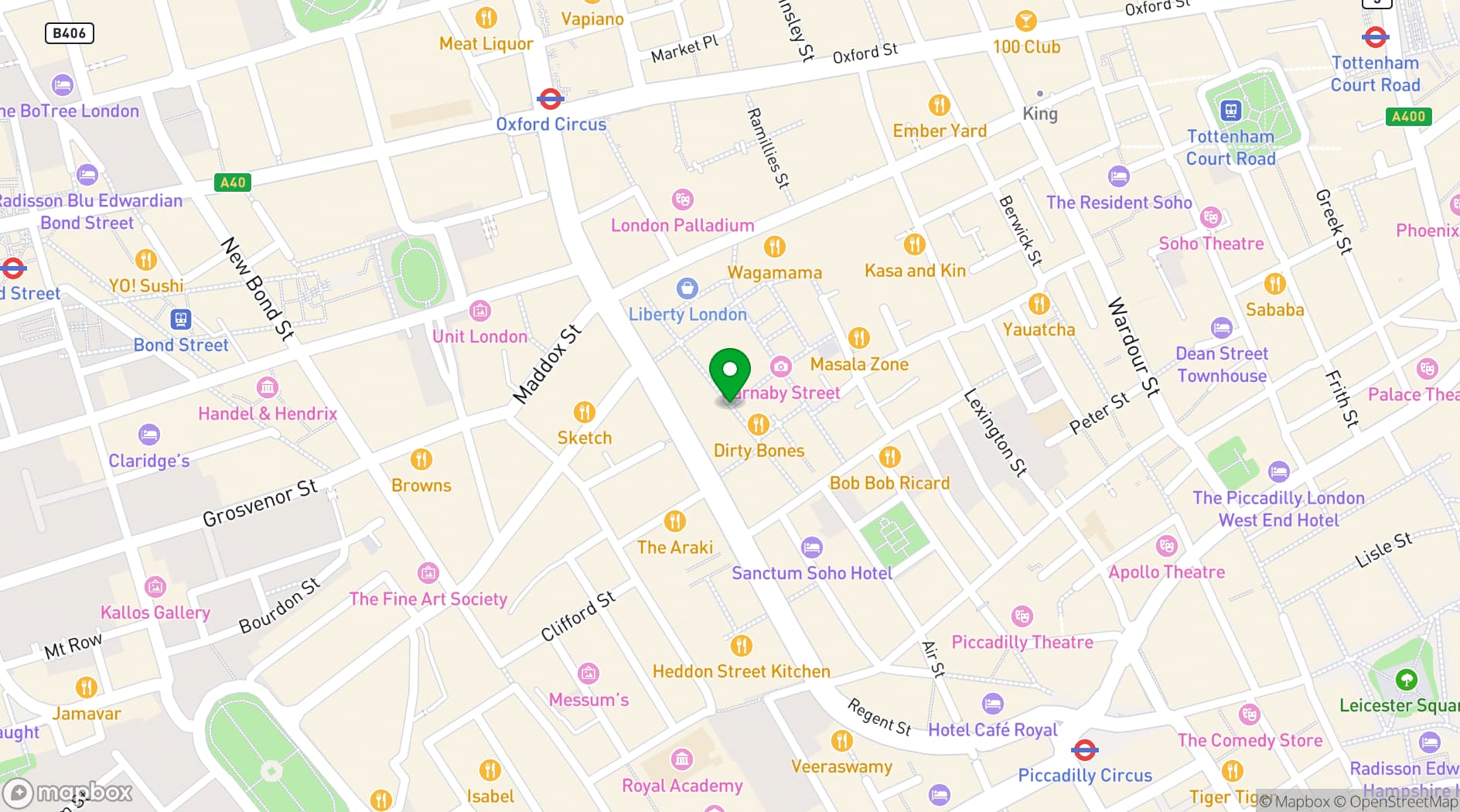 Map showing Kingly Street Terrace