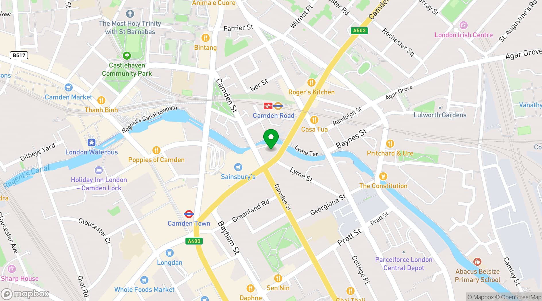 Map showing arebyte Gallery