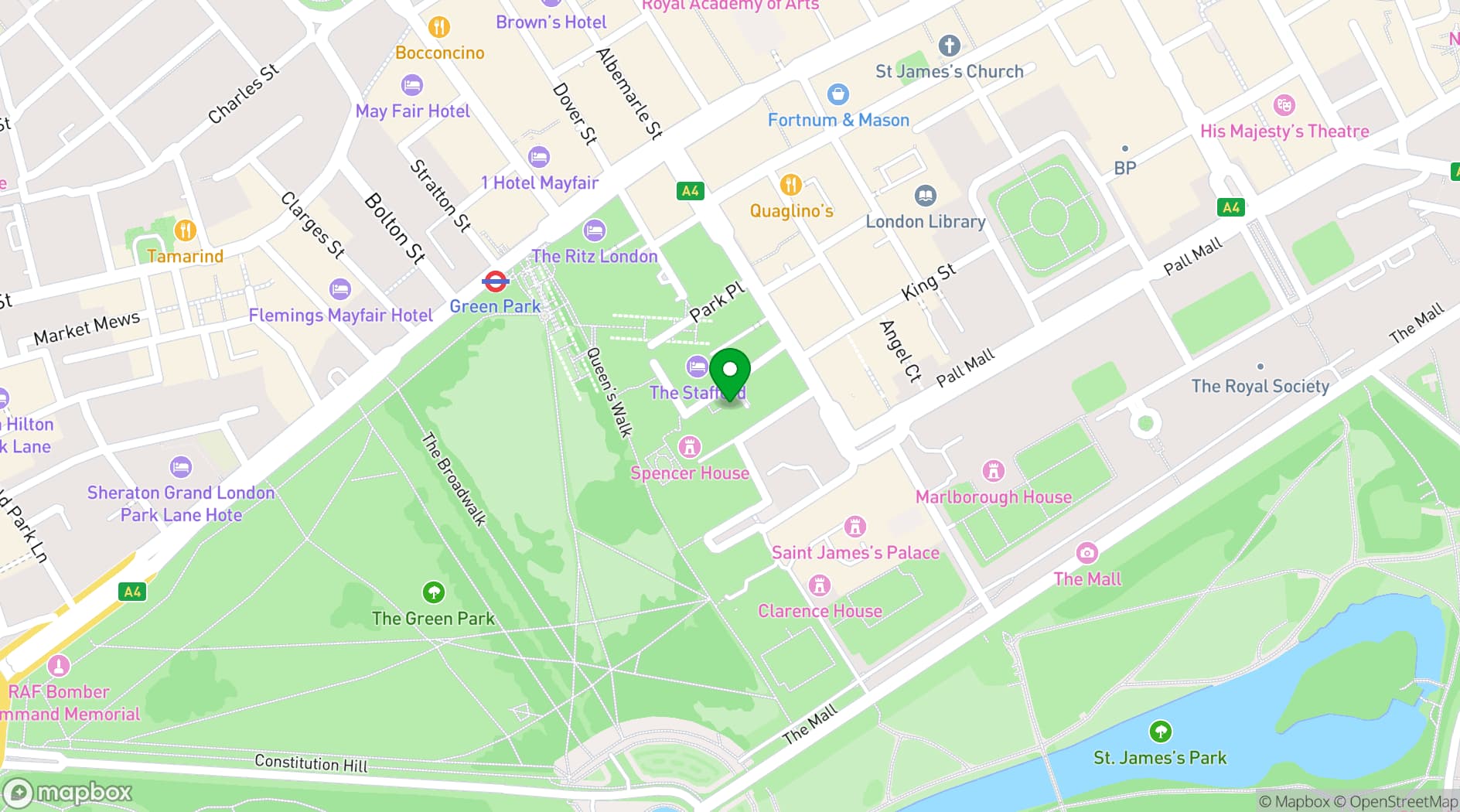 Map showing DUKES LONDON