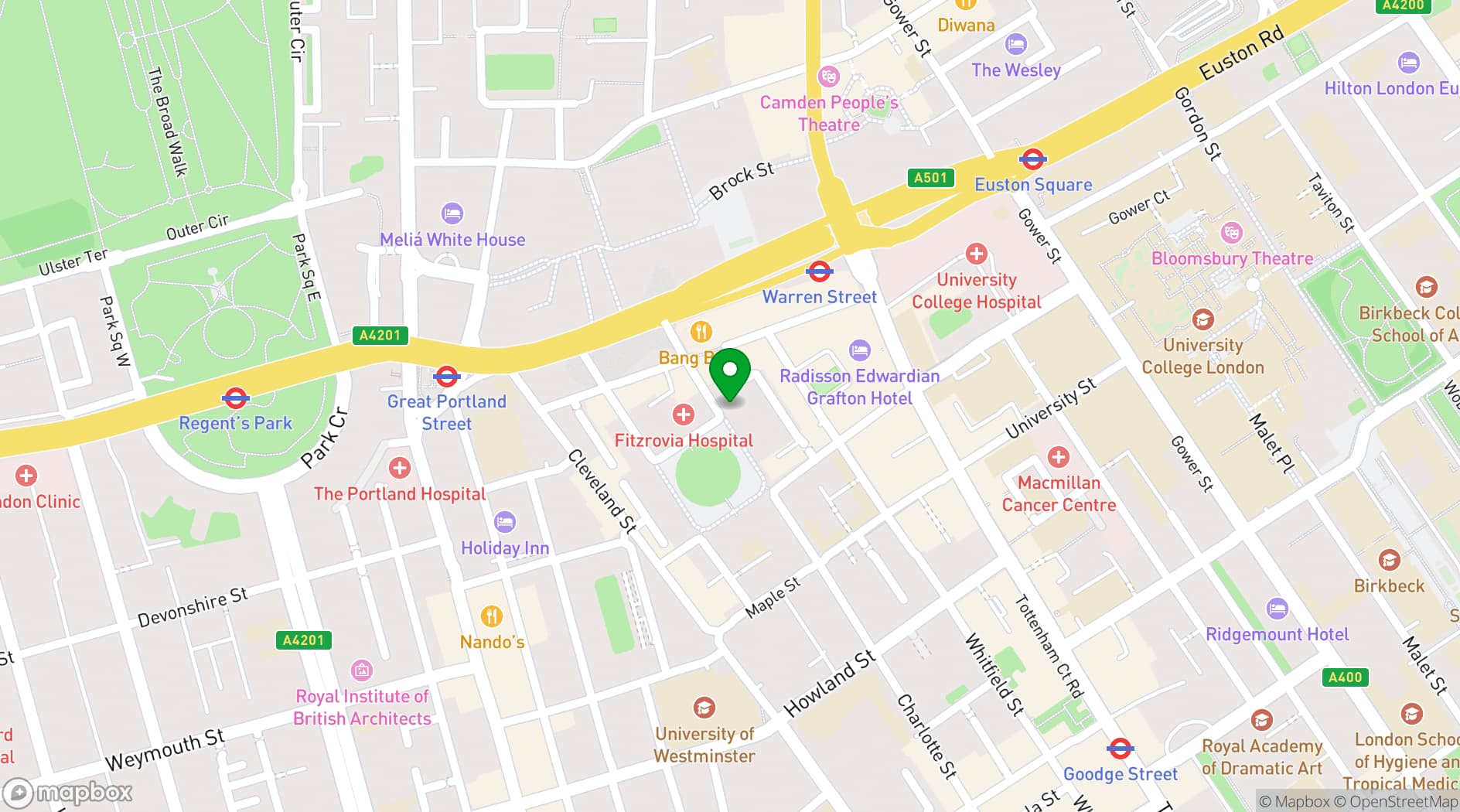 Map showing British Cardiovascular Society 