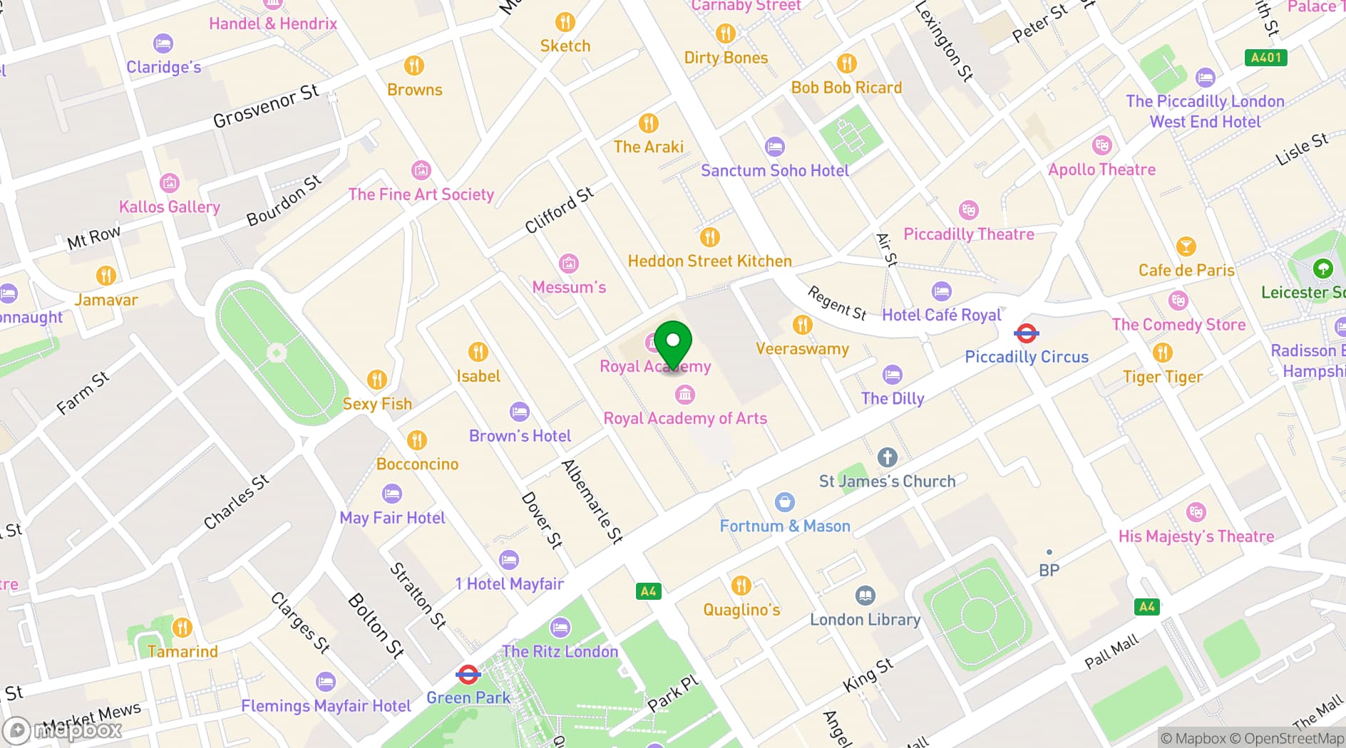 Map showing Society of Antiquaries of London