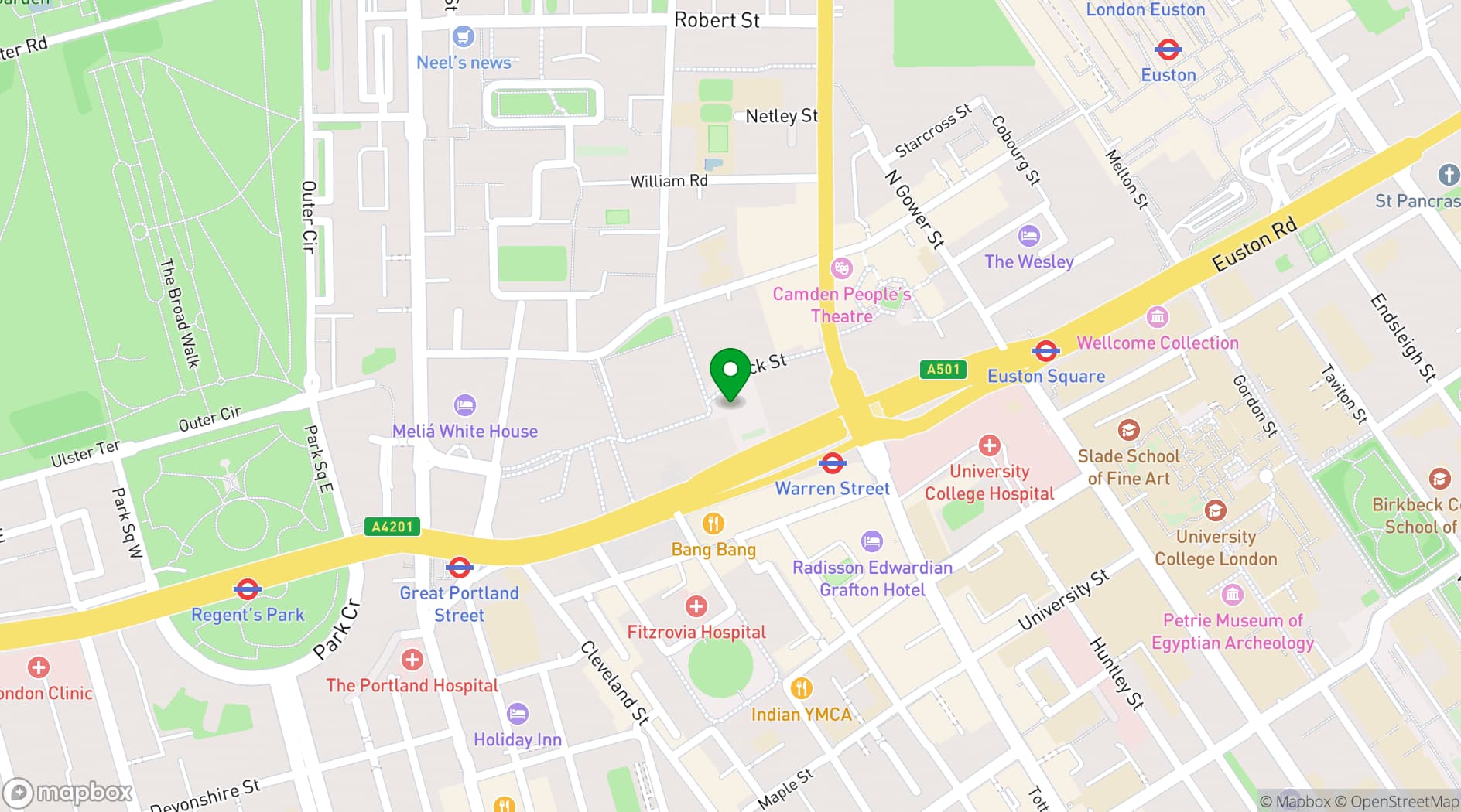 Map showing The Refinery Regents Place