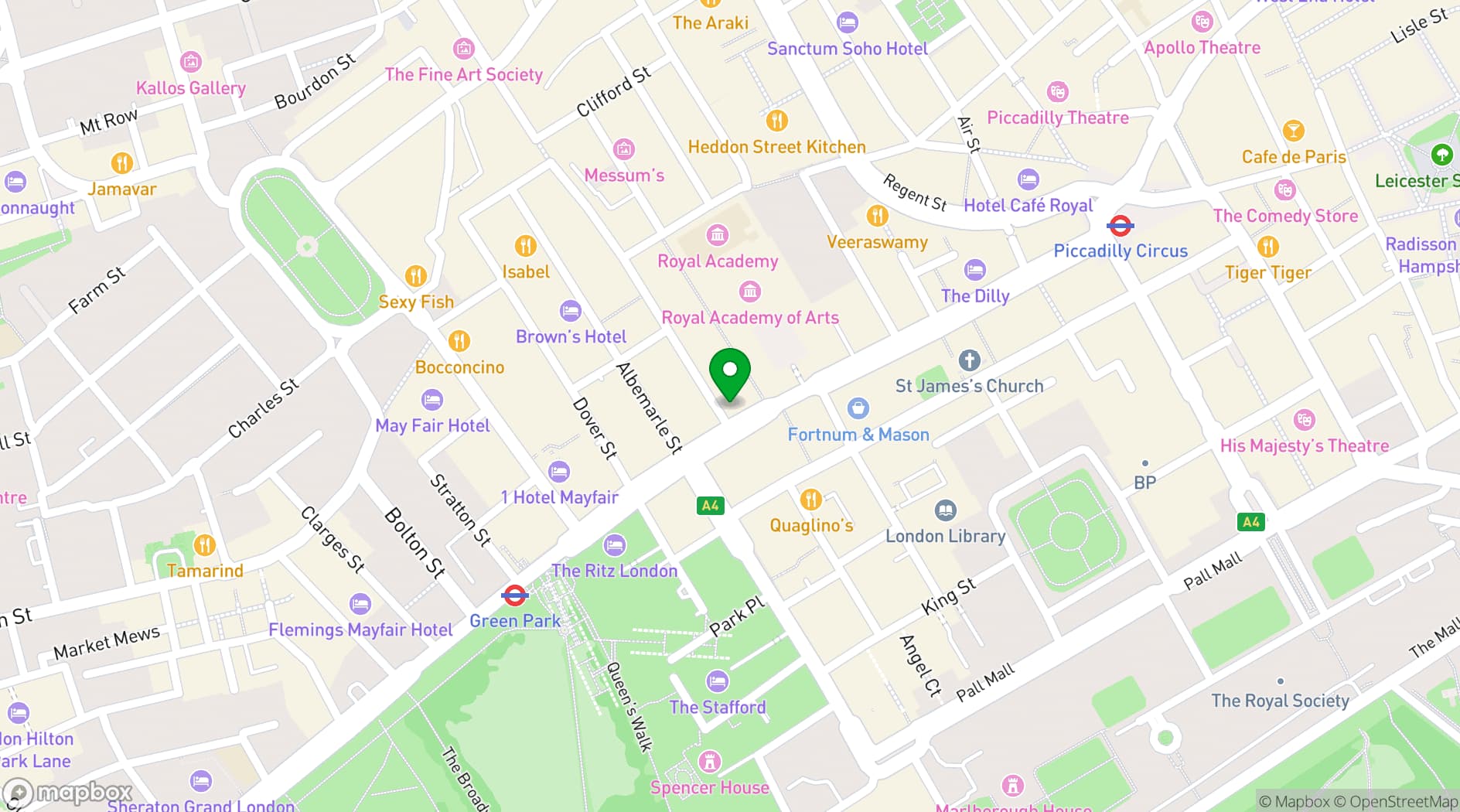 Map showing the whisky lounge