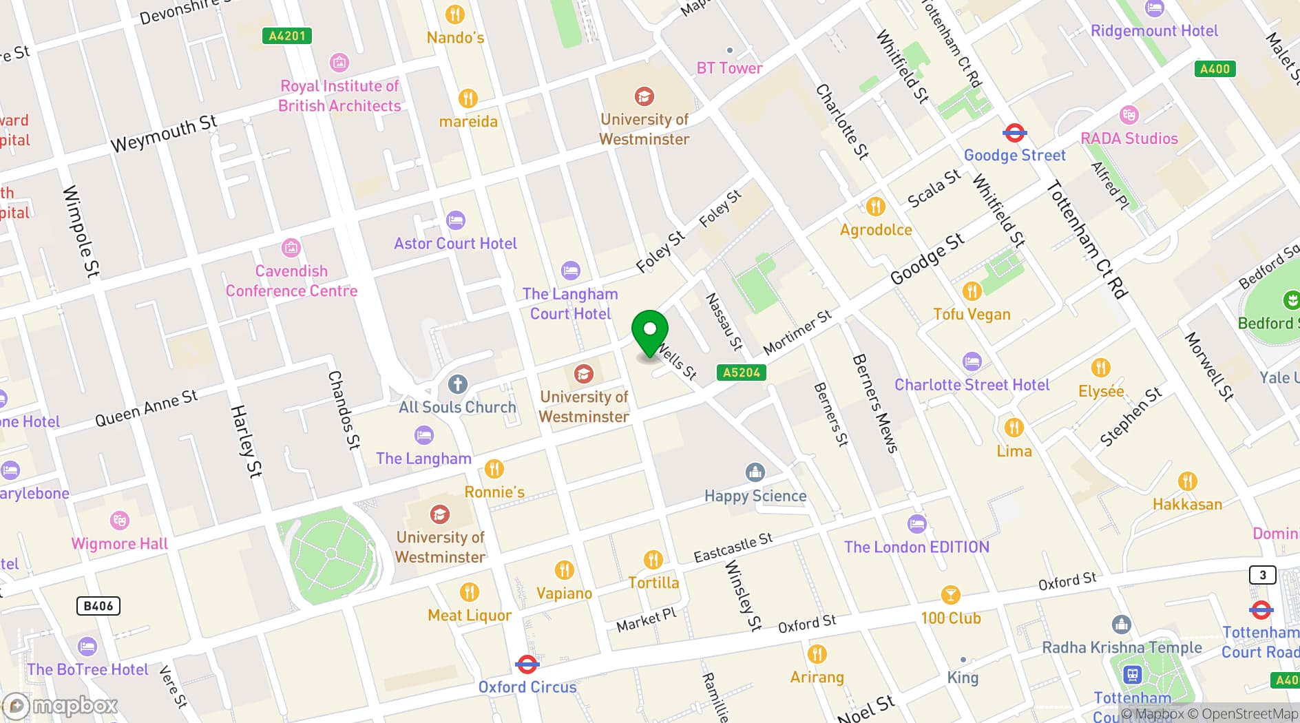 Map showing Ōmí Lounge