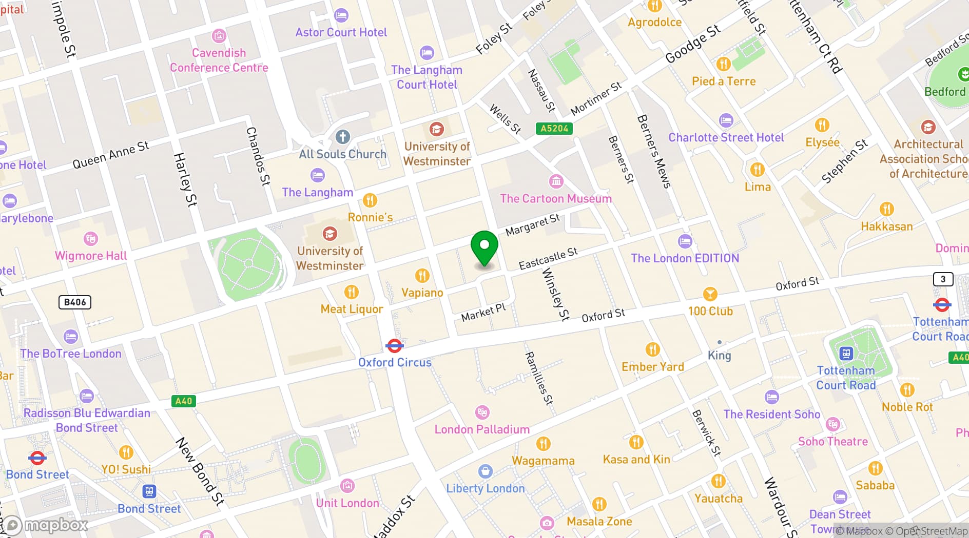 Map showing Sweet Chick