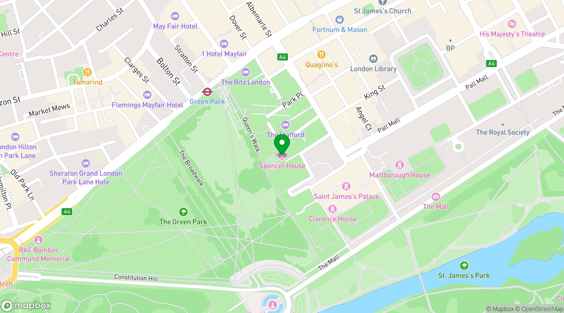 Map showing Spencer House