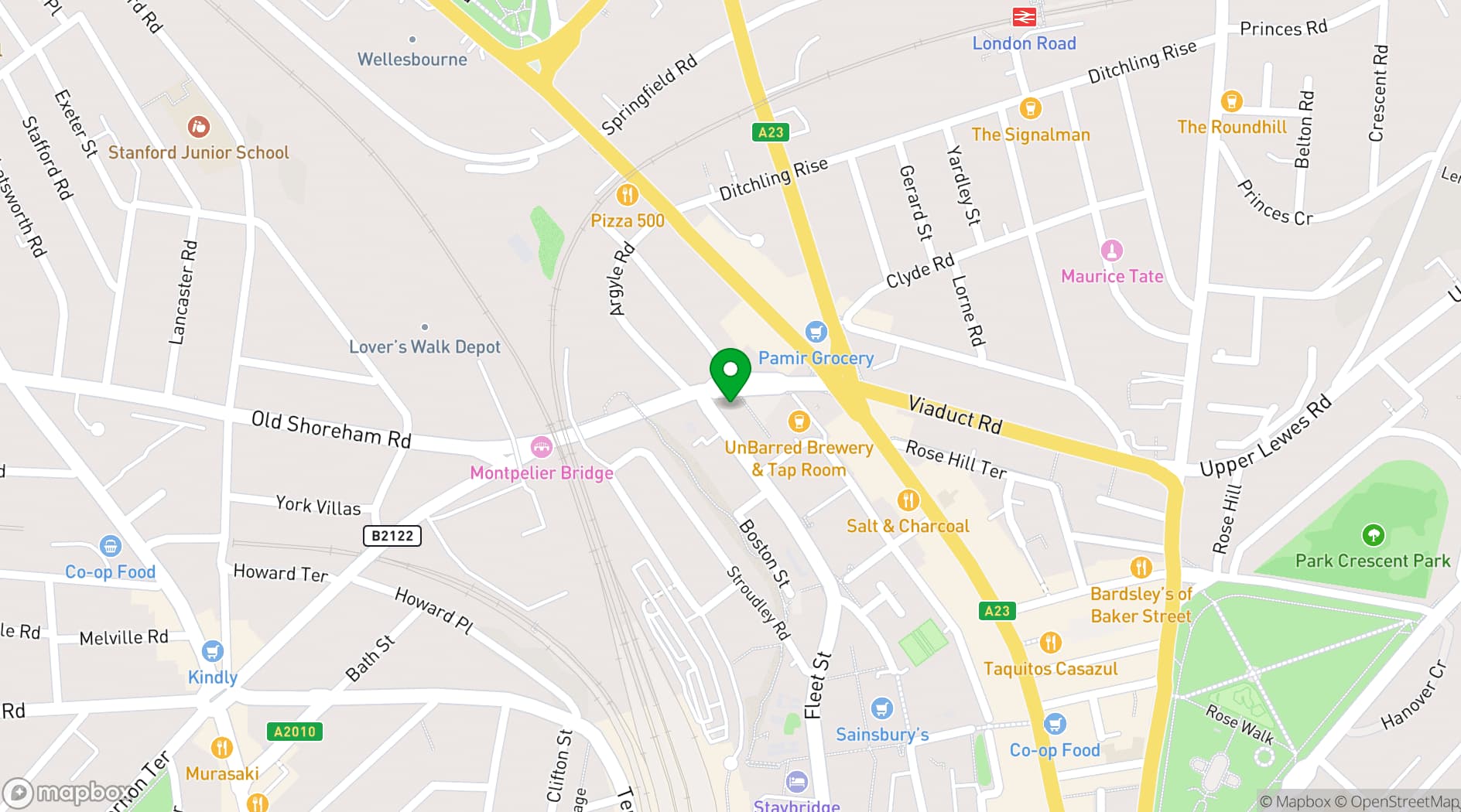 Map showing BSC Brighton