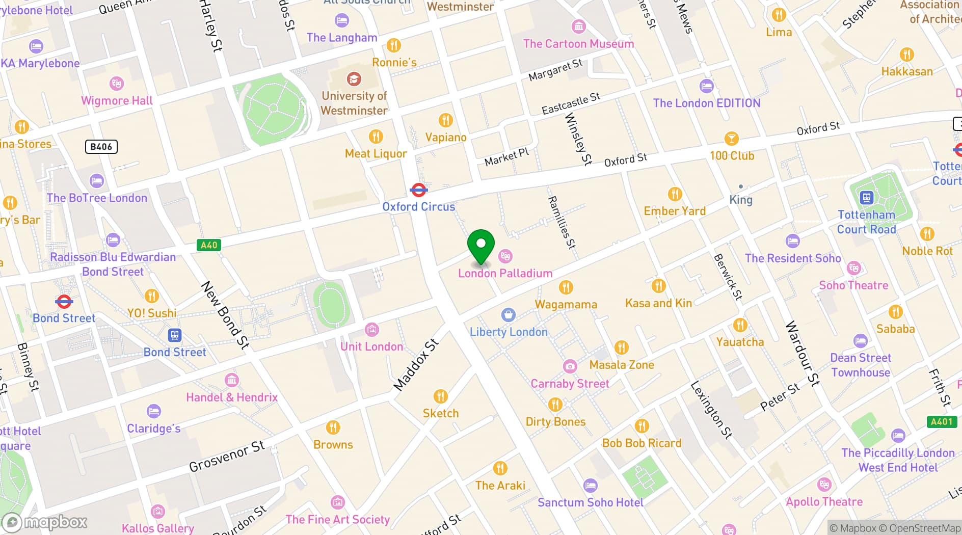 Map showing LUNA LONDON