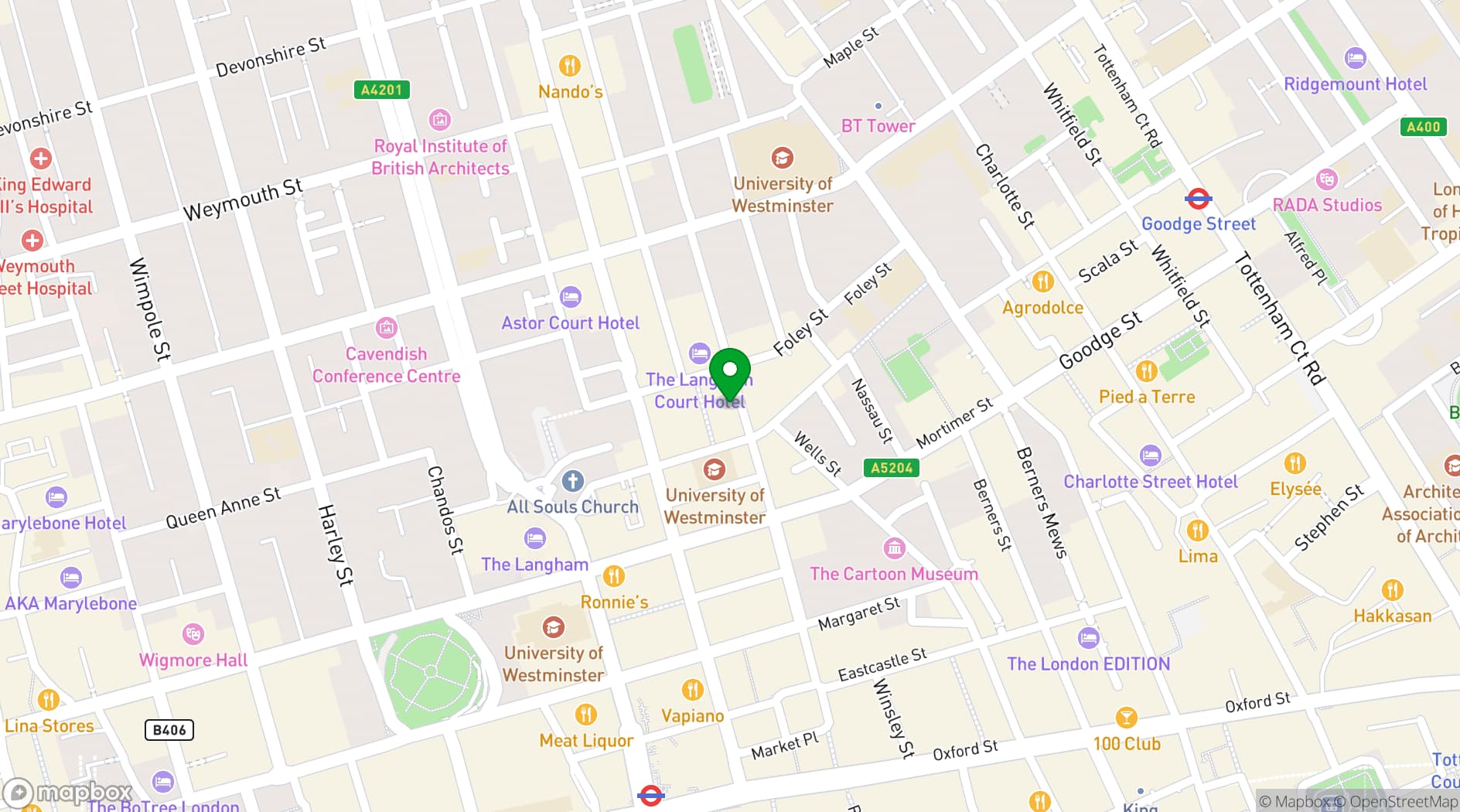 Map showing Noho Studios 