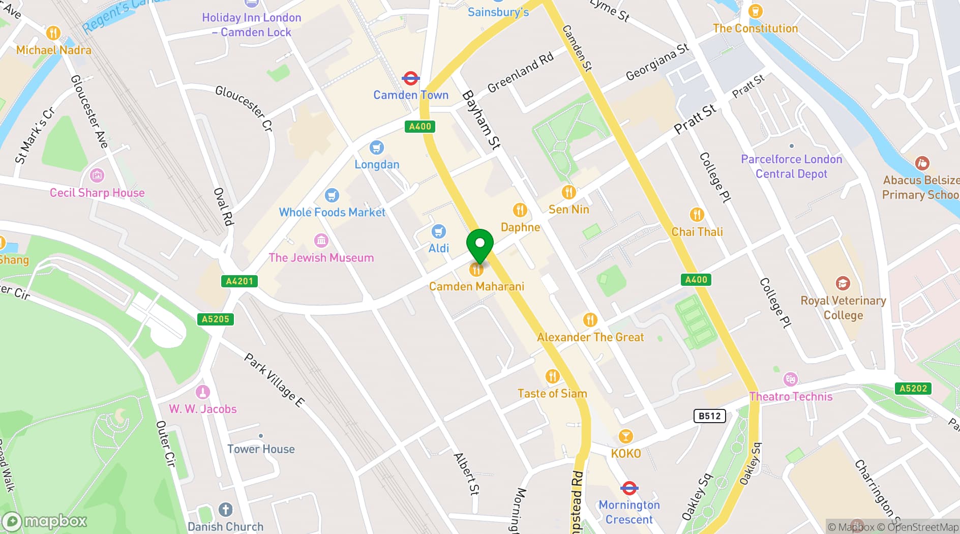 Map showing Maharani Lounge
