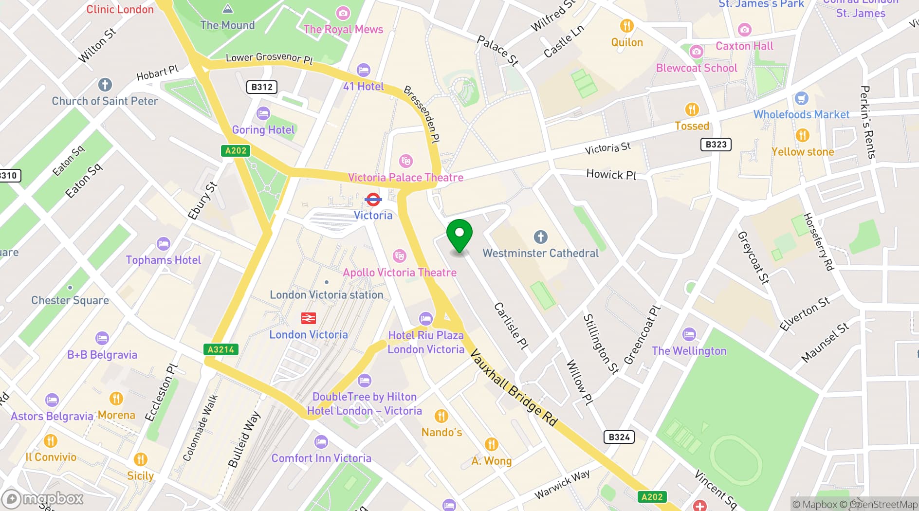 Map showing Cathedral View – The Passage