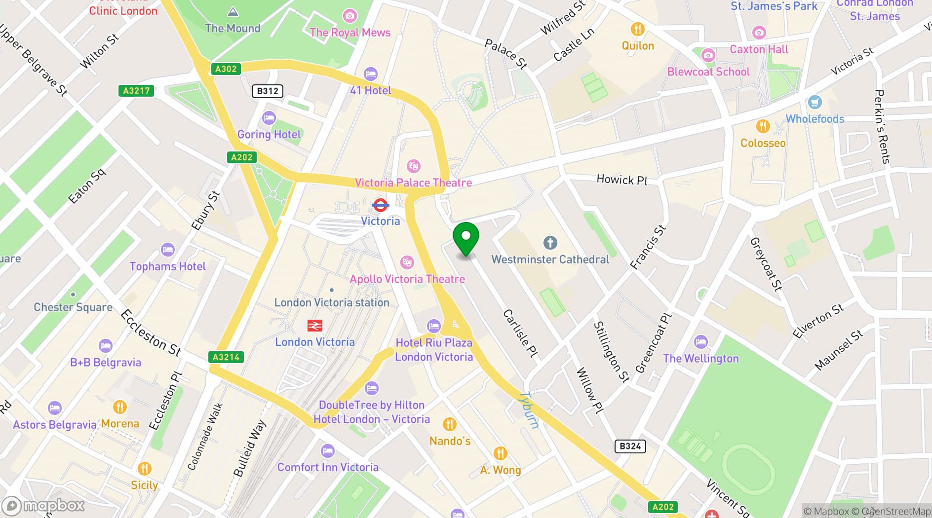 Map showing Cathedral View