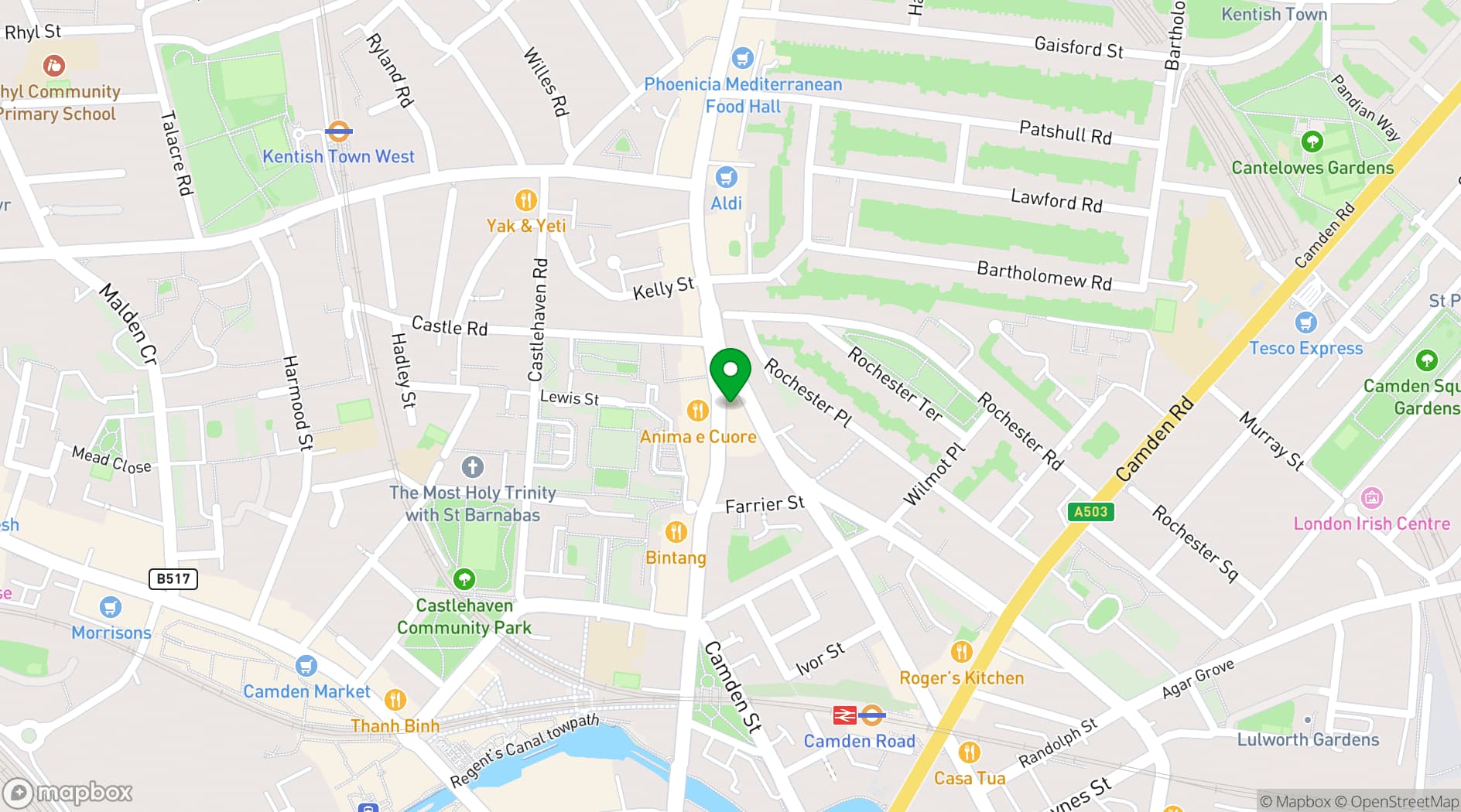 Map showing Camden Gateway