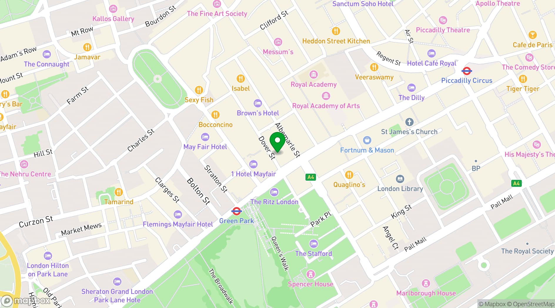 Map showing Mayfair Gallery