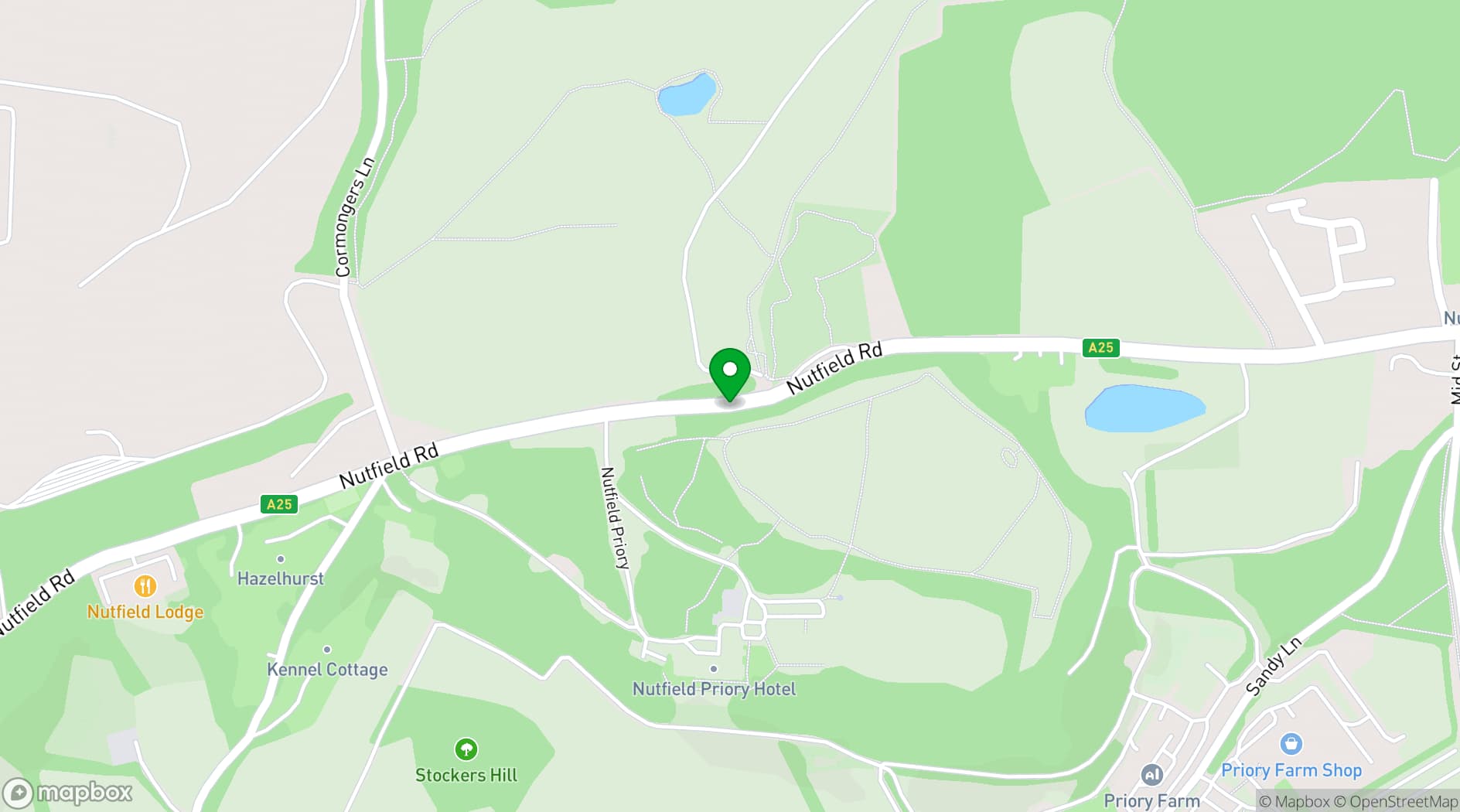 Map showing Nuffield Priory