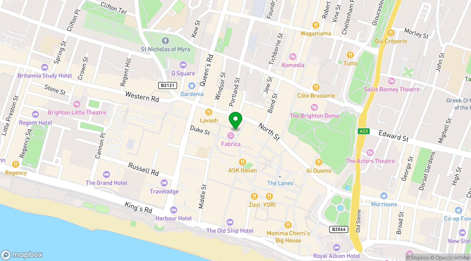 Map showing Trading Post Coffee Roasters 