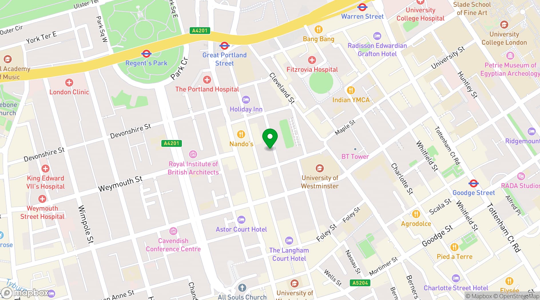 Map showing 111 Piccadilly