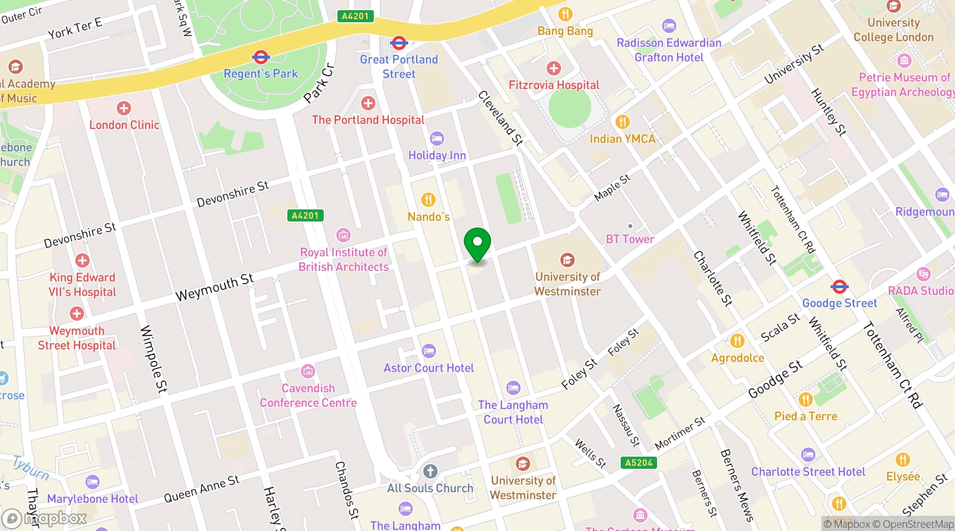 Map showing The Lucky Pig