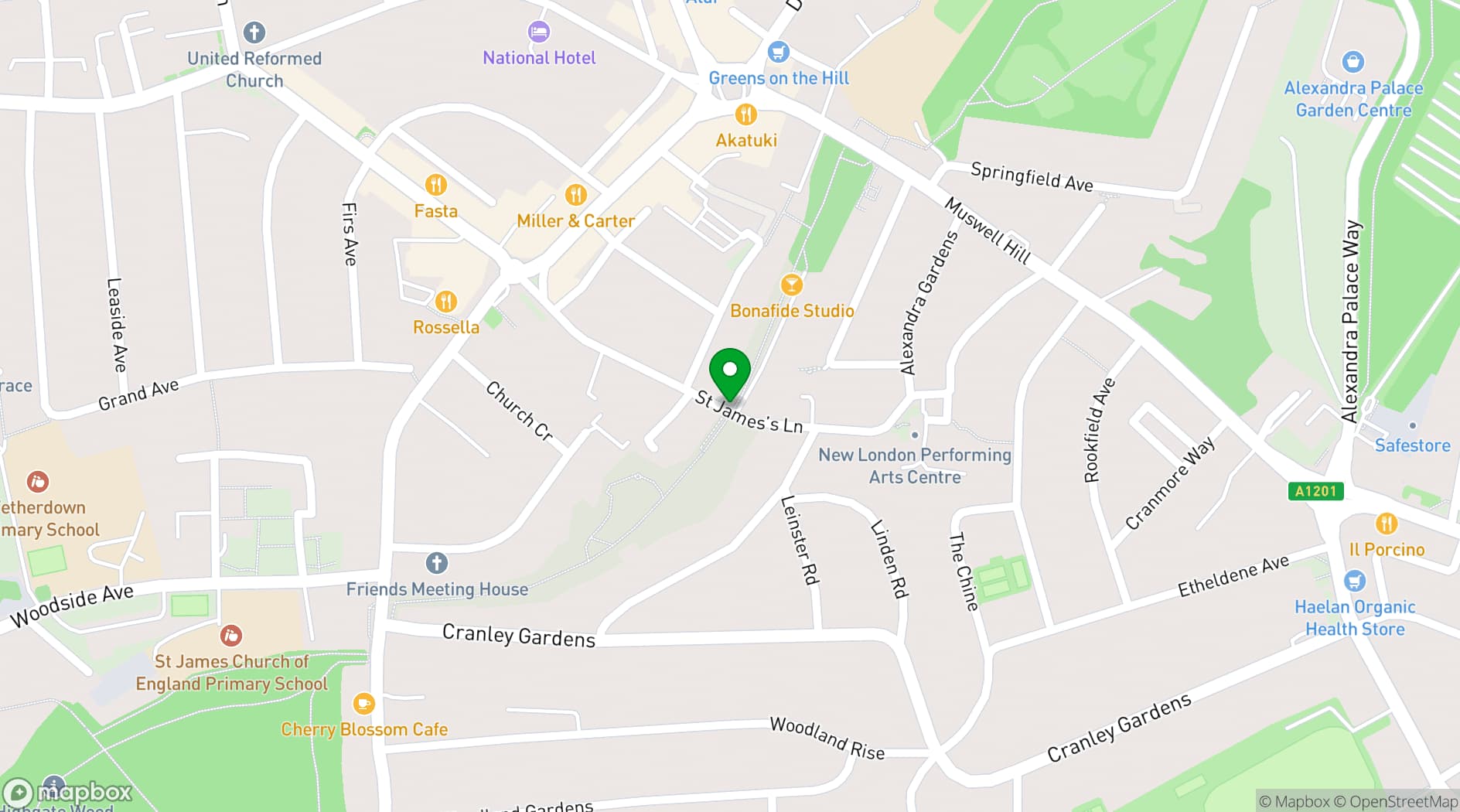 Map showing BonaFideStudio 